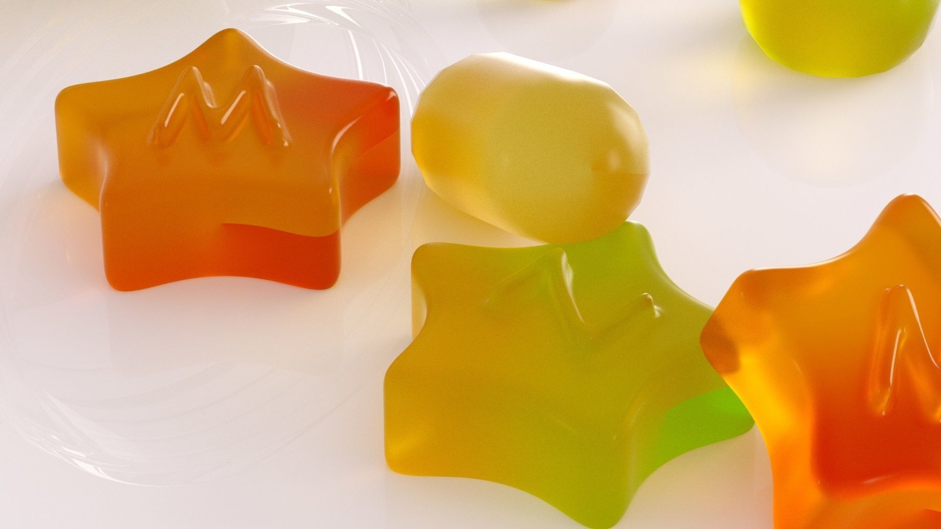 3D soft candy in a bottle model 3D model_1