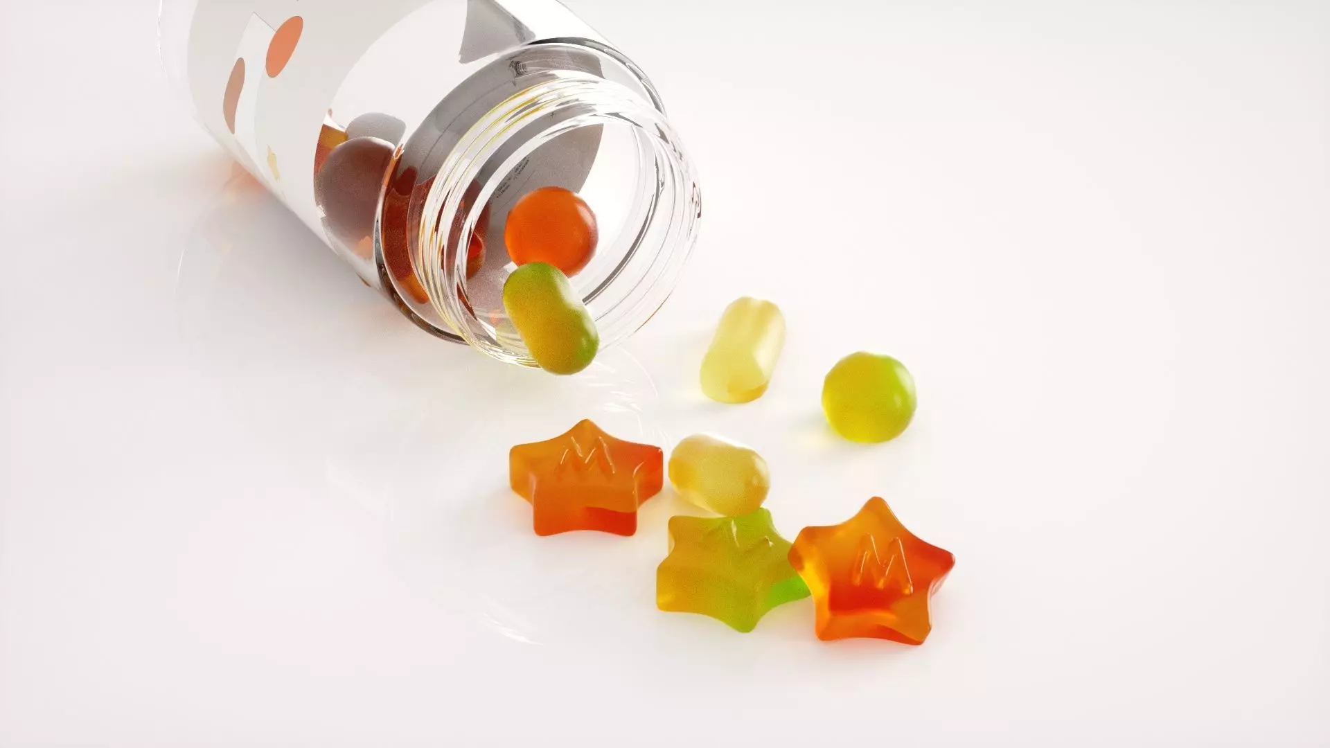 3D soft candy in a bottle model 3D model_0