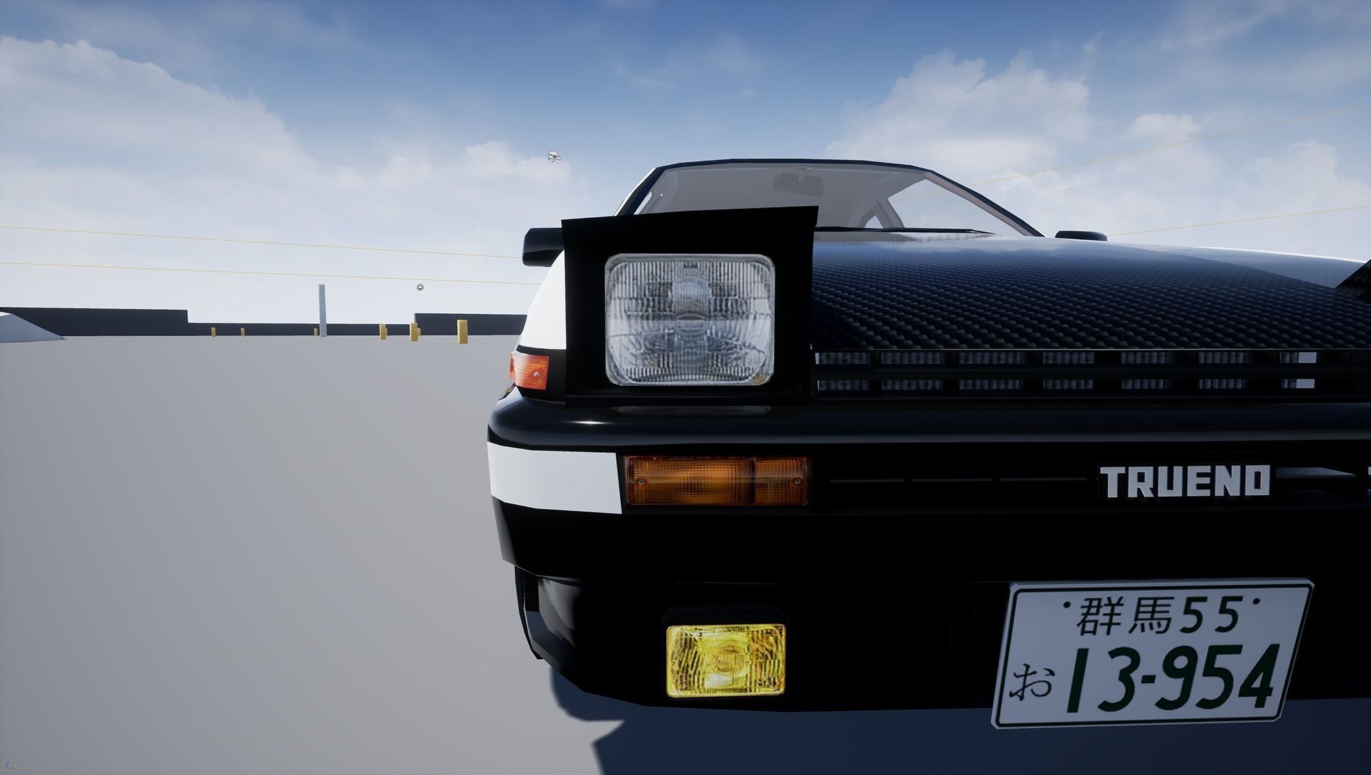 Toyota Trueno AE86 Initial D stylized Low-poly 3D model_18