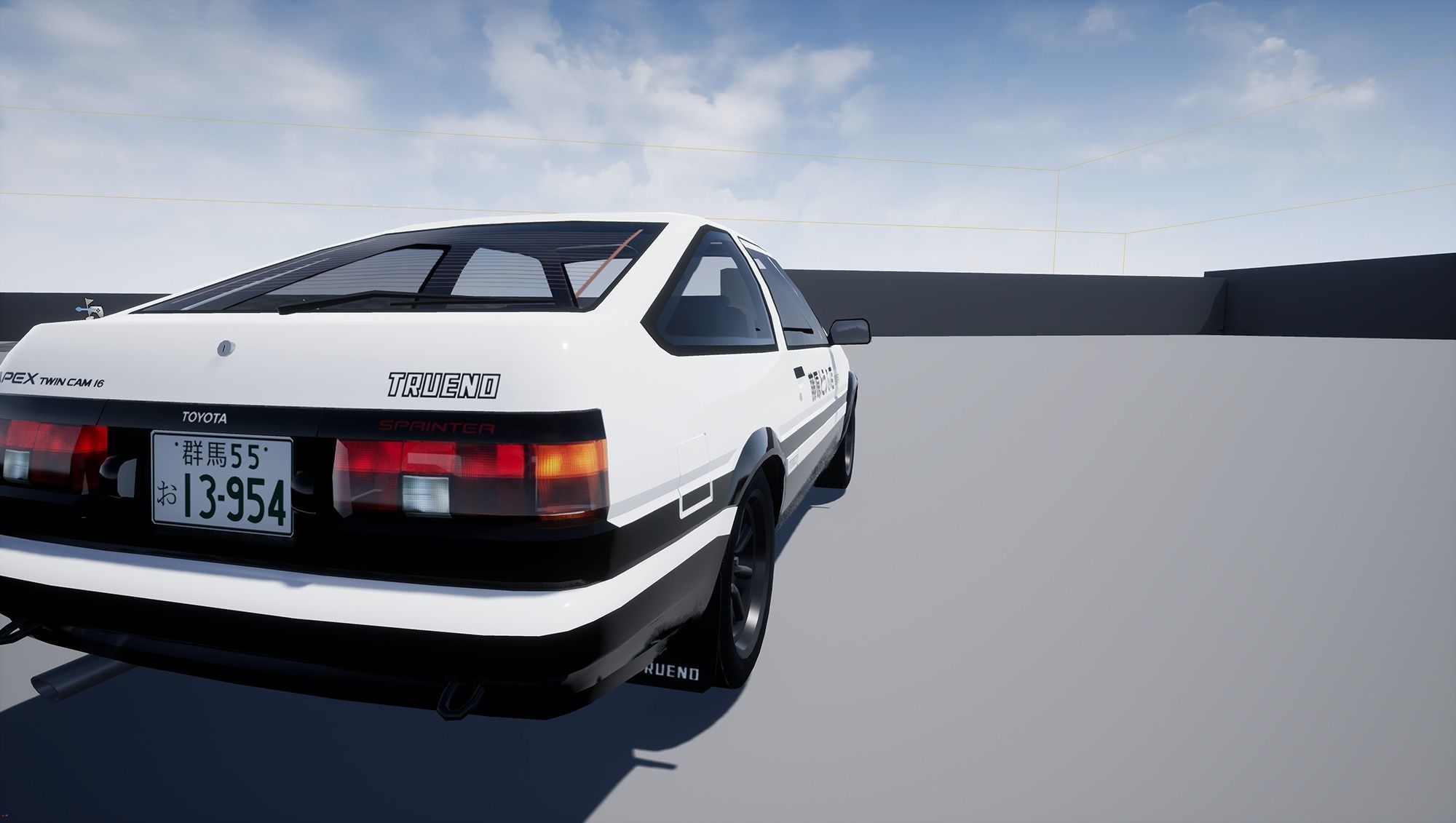 Toyota Trueno AE86 Initial D stylized Low-poly 3D model_22