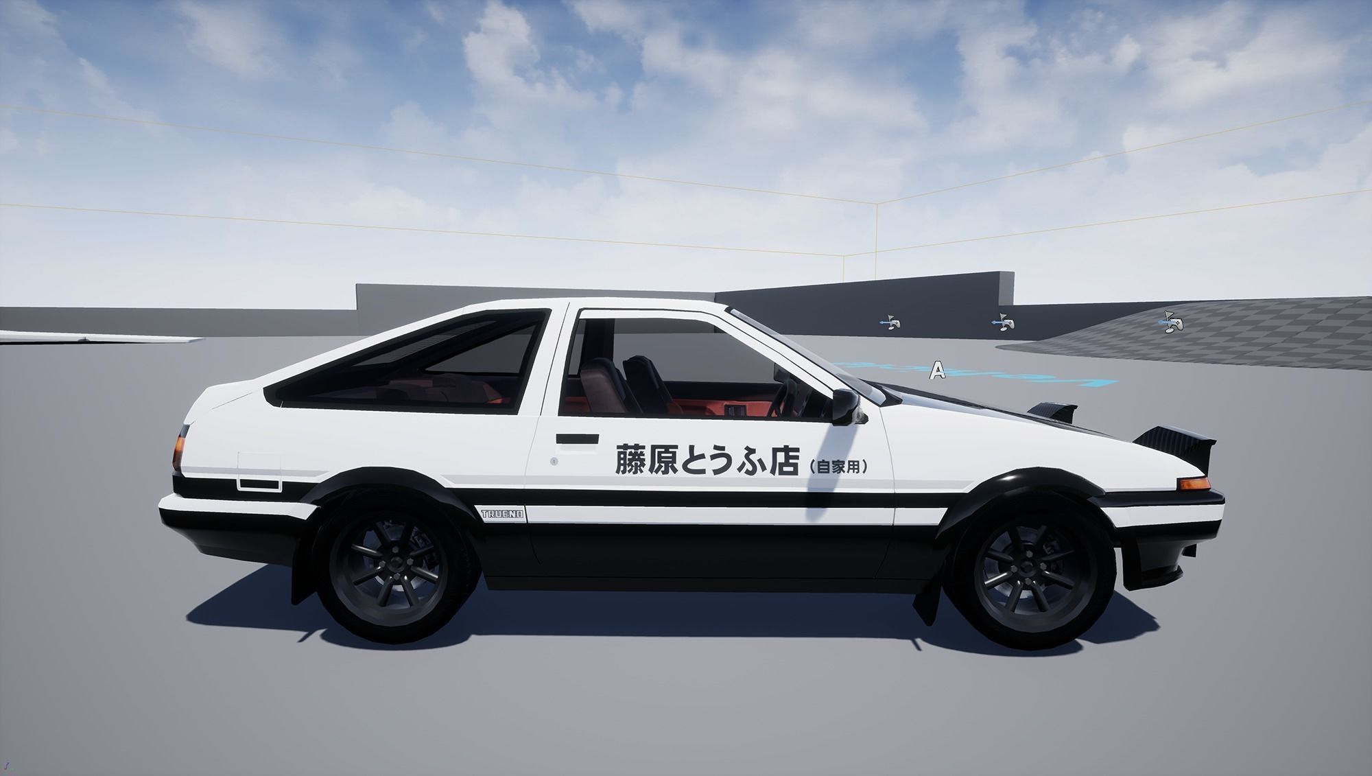 Toyota Trueno AE86 Initial D stylized Low-poly 3D model_16