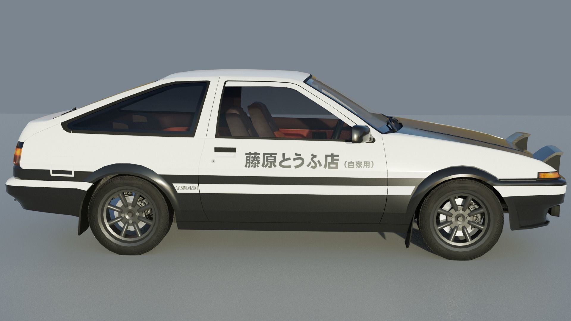 Toyota Trueno AE86 Initial D stylized Low-poly 3D model_1
