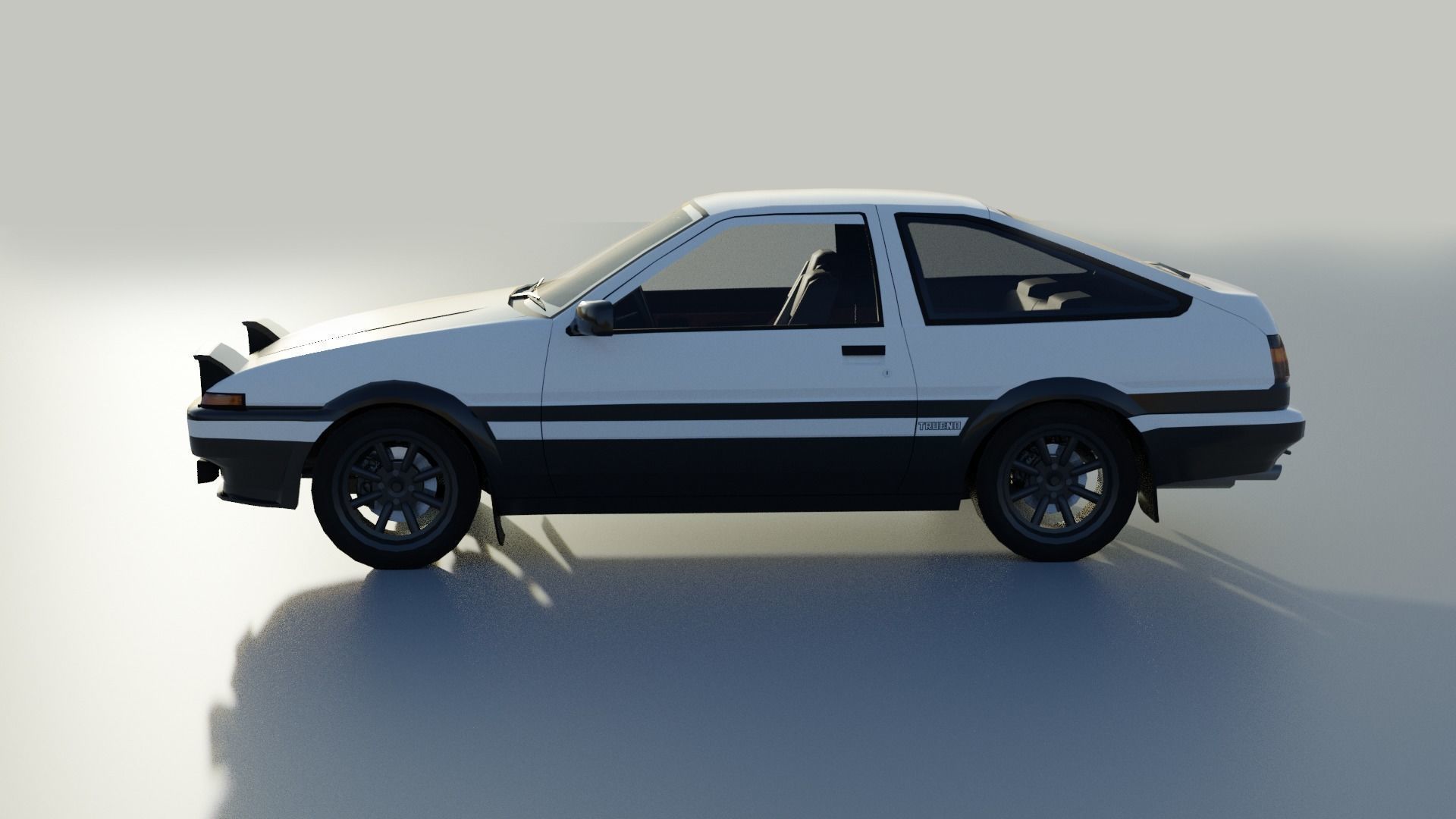 Toyota Trueno AE86 Initial D stylized Low-poly 3D model_7