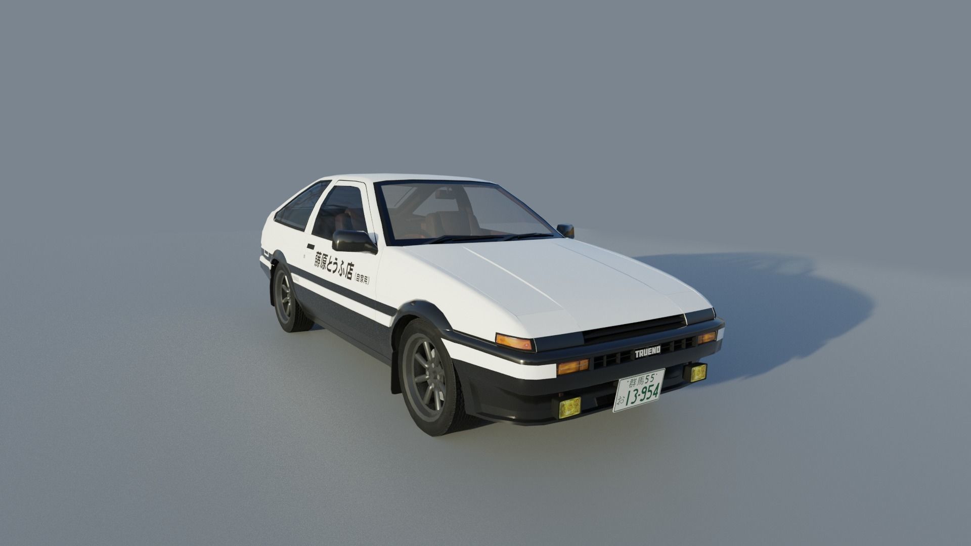 Toyota Trueno AE86 Initial D stylized Low-poly 3D model_11