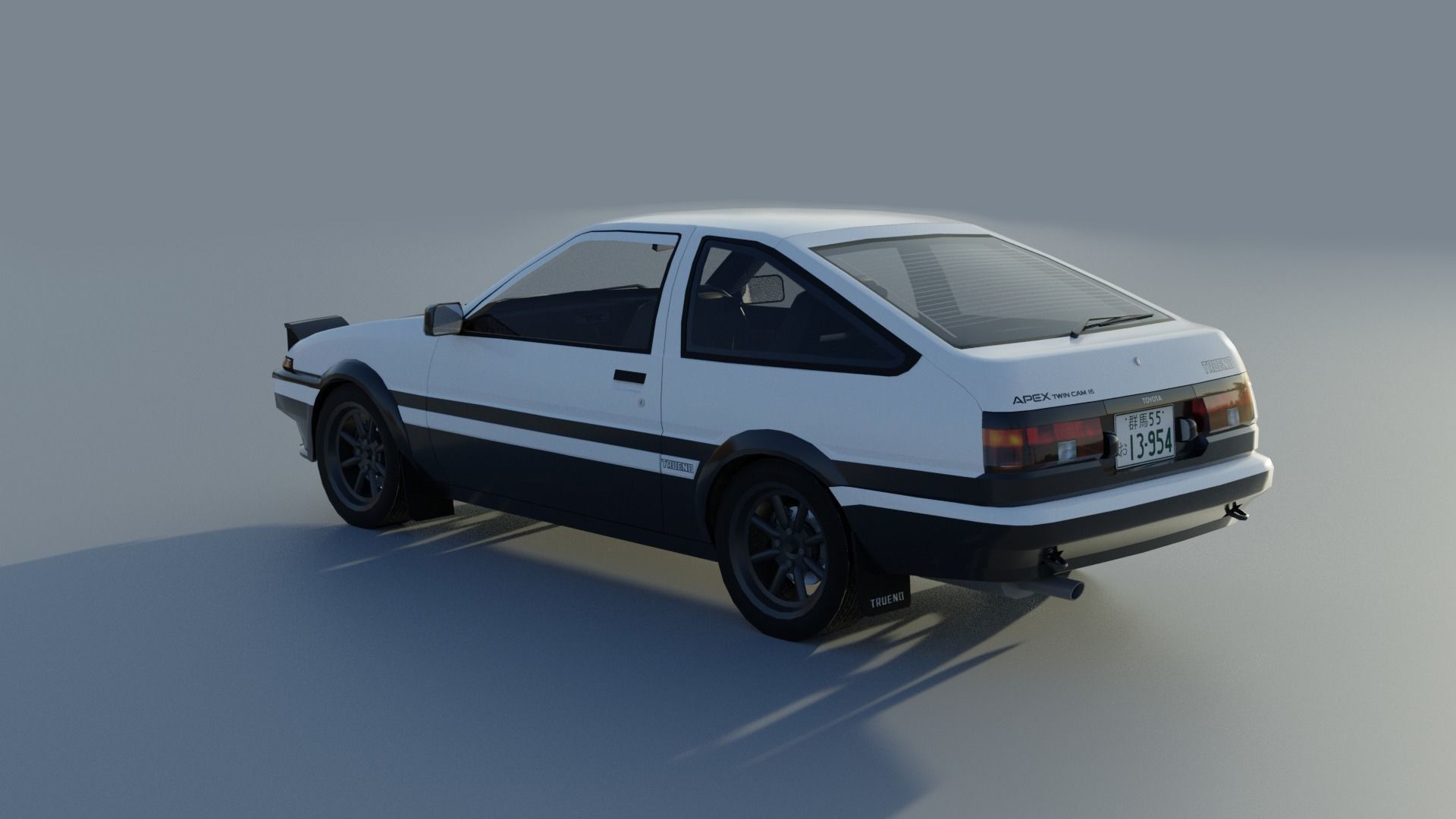 Toyota Trueno AE86 Initial D stylized Low-poly 3D model_4