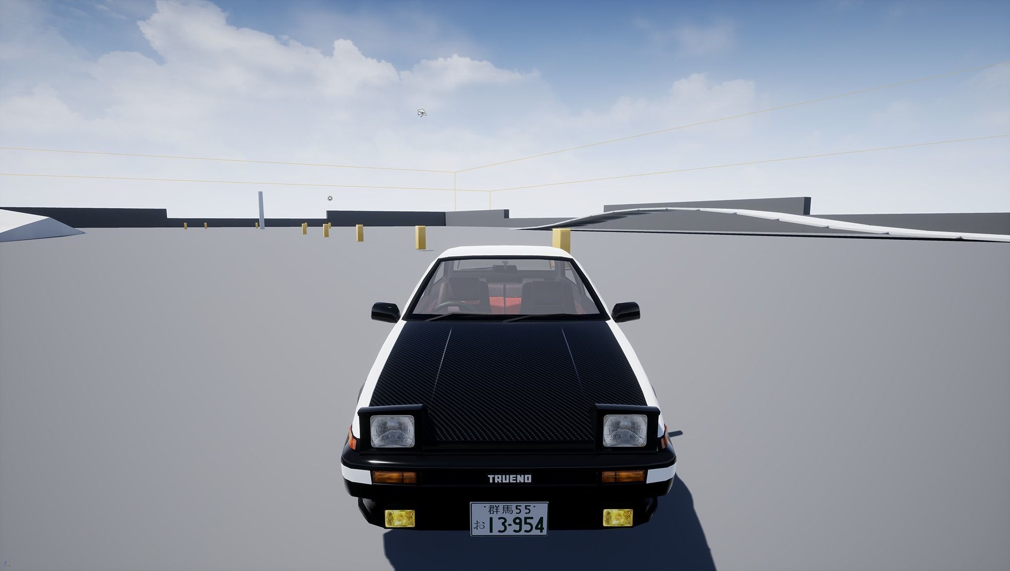 Toyota Trueno AE86 Initial D stylized Low-poly 3D model_23
