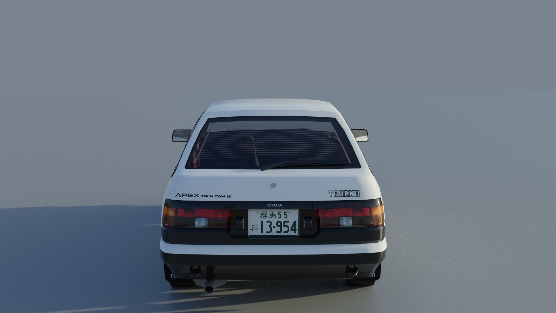 Toyota Trueno AE86 Initial D stylized Low-poly 3D model_3