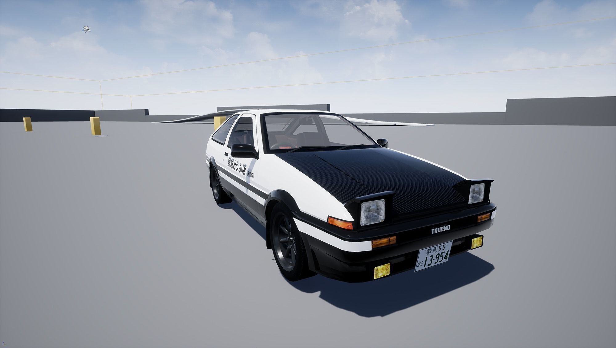 Toyota Trueno AE86 Initial D stylized Low-poly 3D model_15