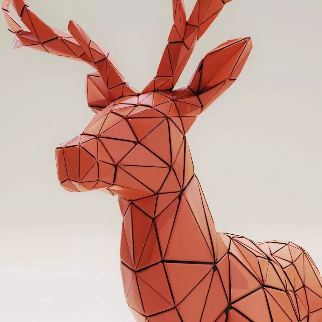 Origiami Deer 3D model_0