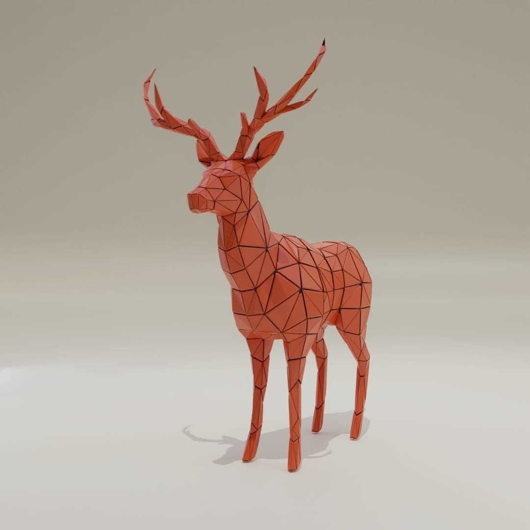 Origiami Deer 3D model_1