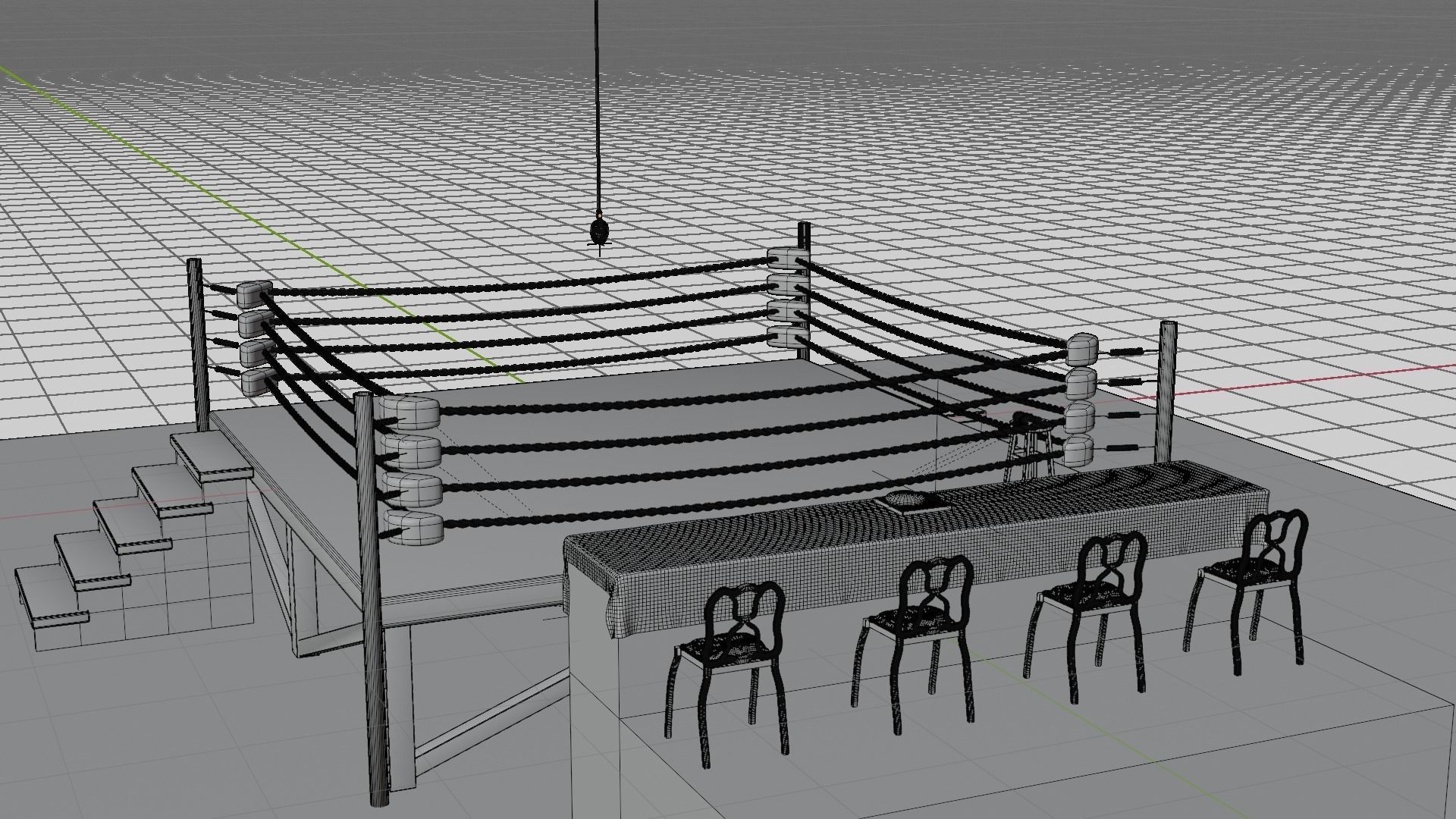 Boxing ring 3D model_9