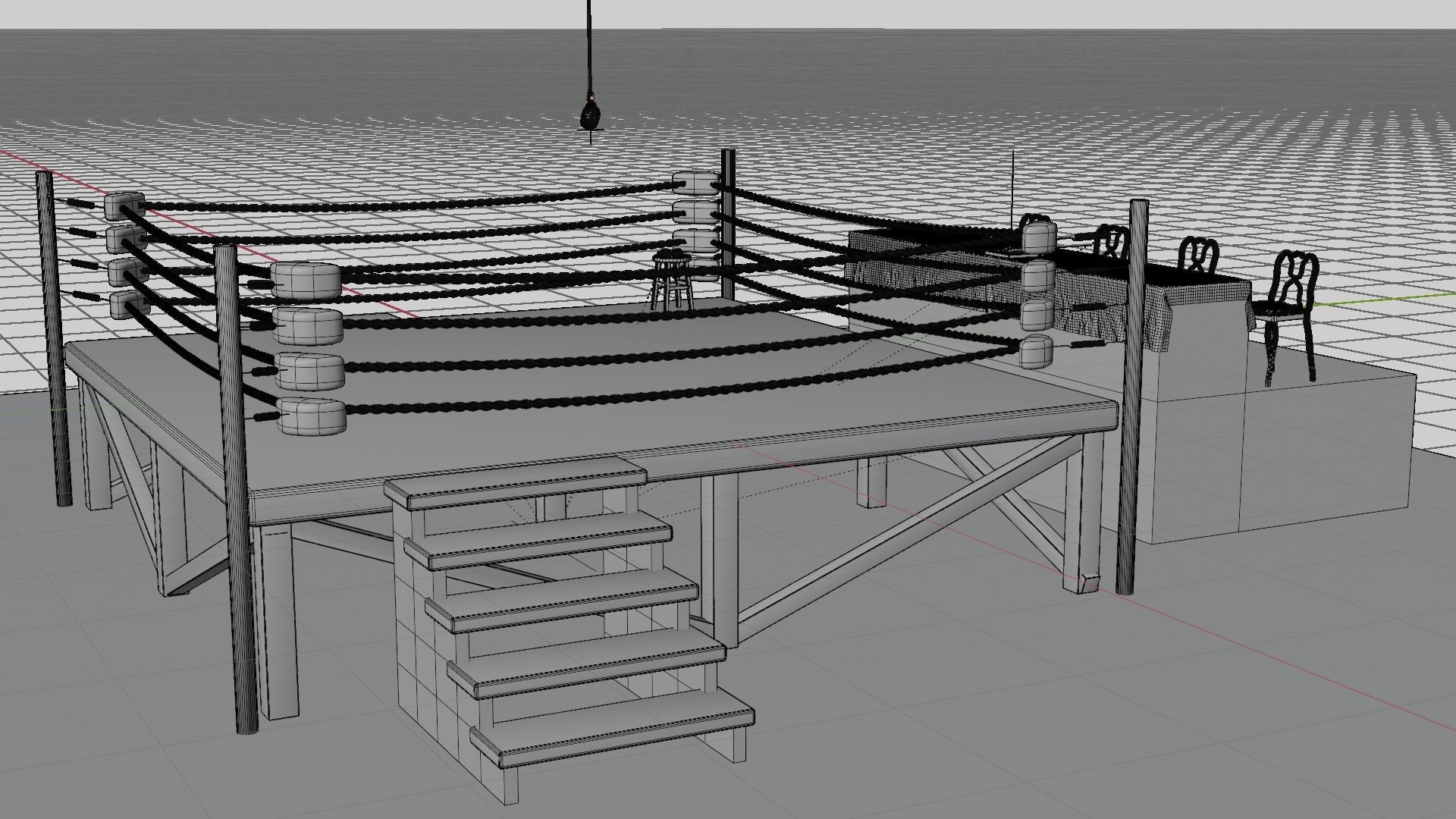 Boxing ring 3D model_8