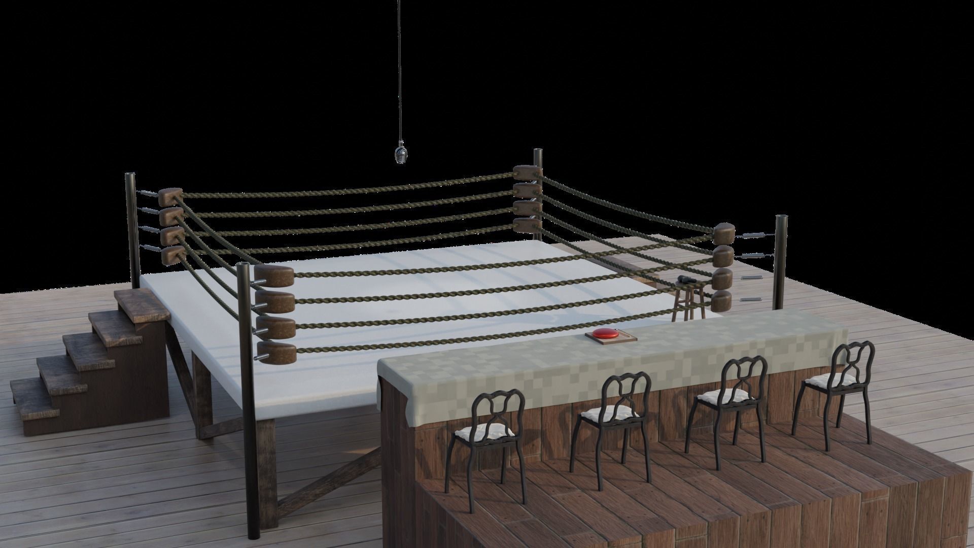 Boxing ring 3D model_3