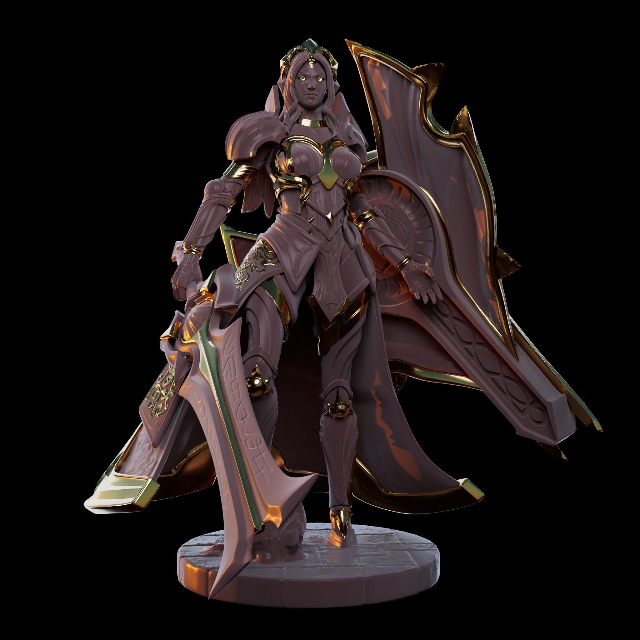 Leona Fanart Statue 3D print model_2