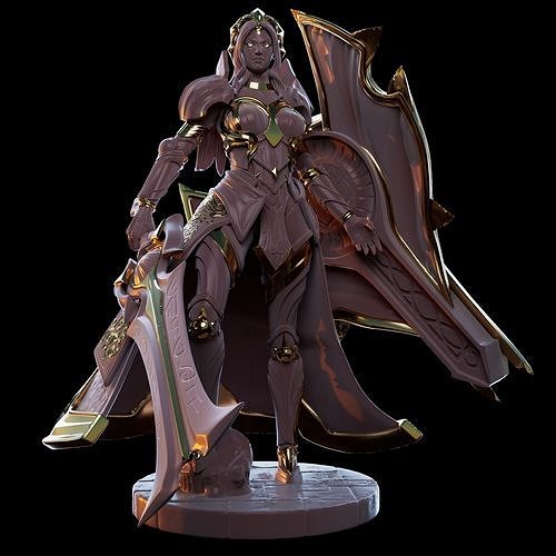 Leona Fanart Statue 3D print model