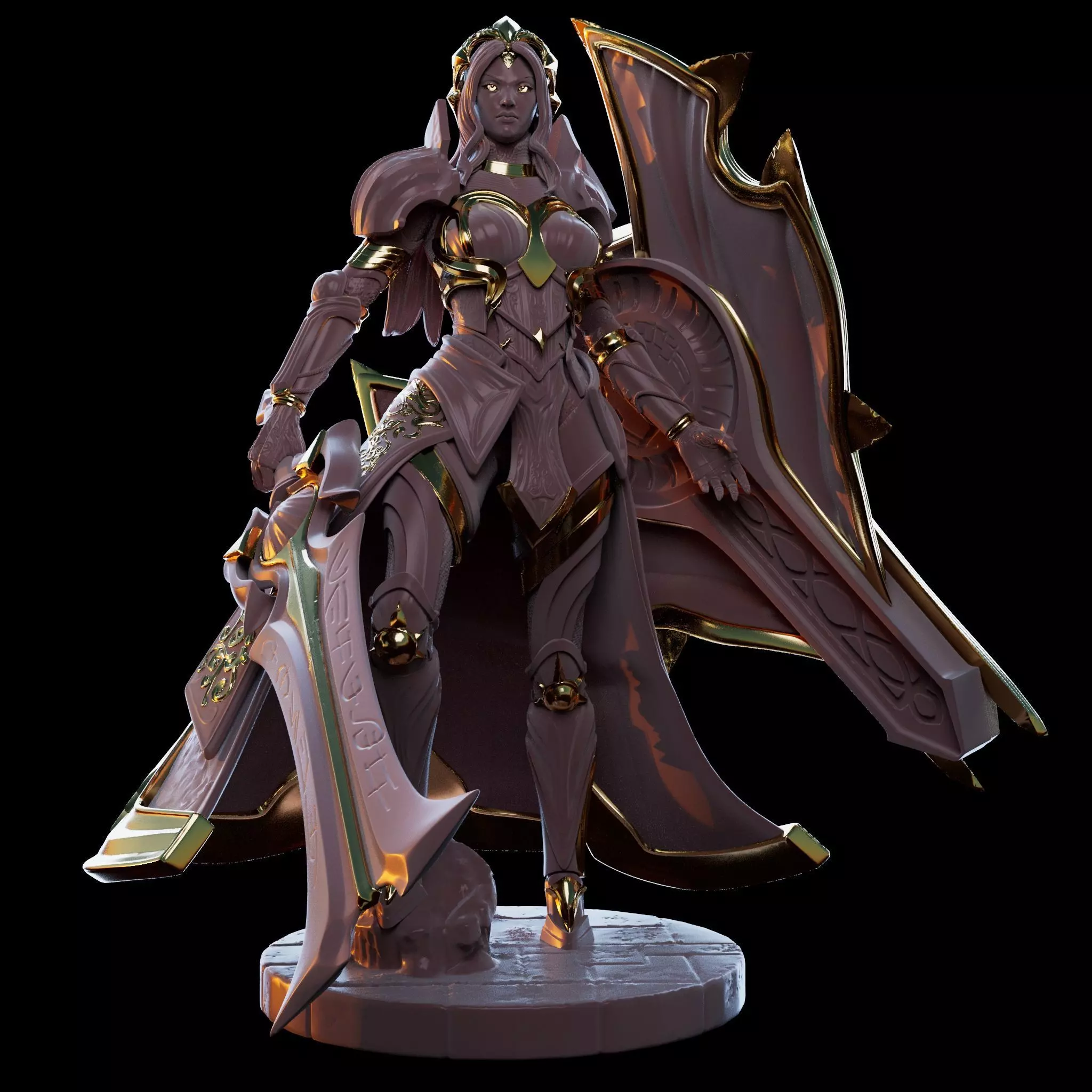 Leona Fanart Statue 3D print model_0