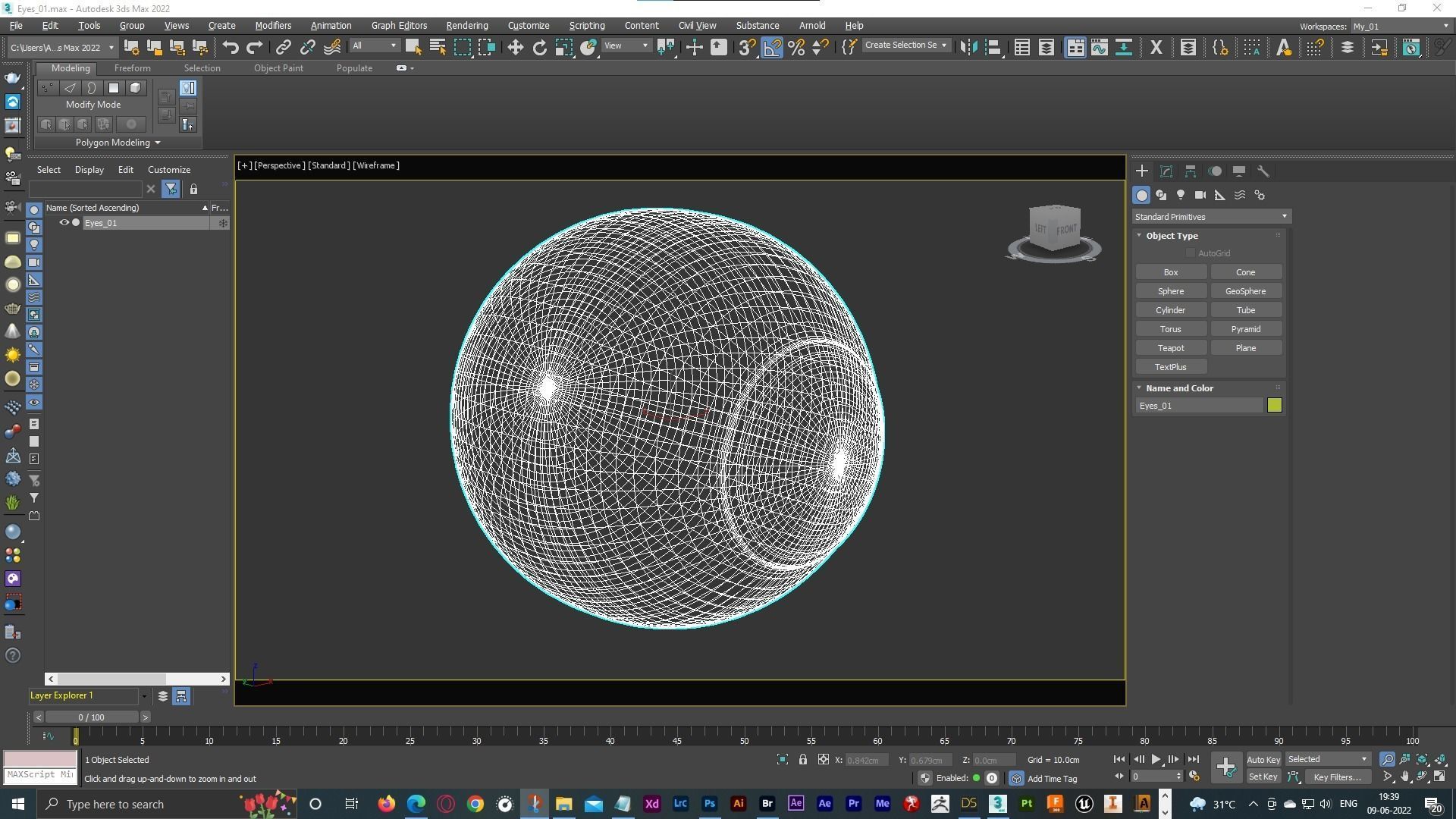 Human Eye Low-poly 3D model_2