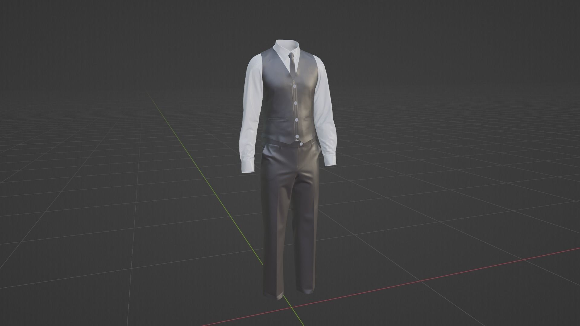 Shirt and Waistcoat 3D model_9