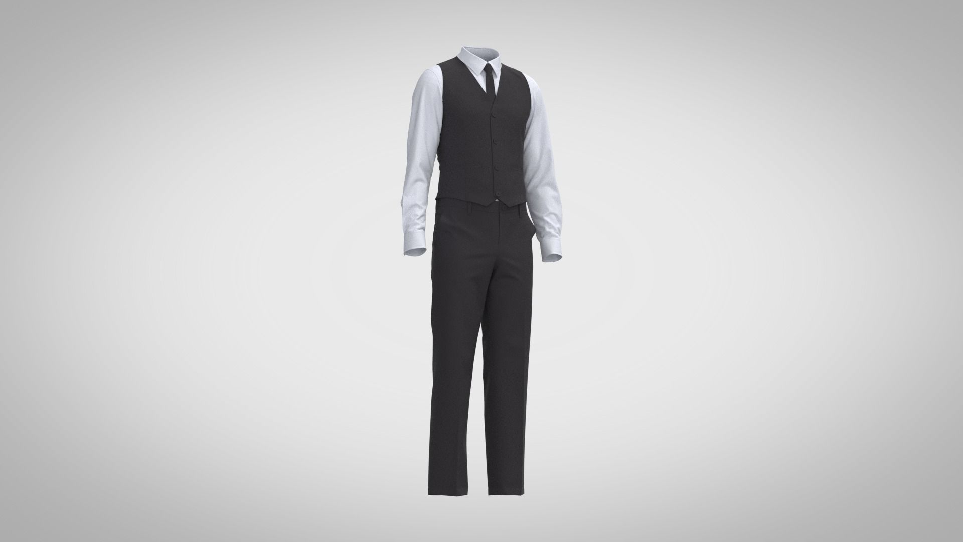 Shirt and Waistcoat 3D model_4