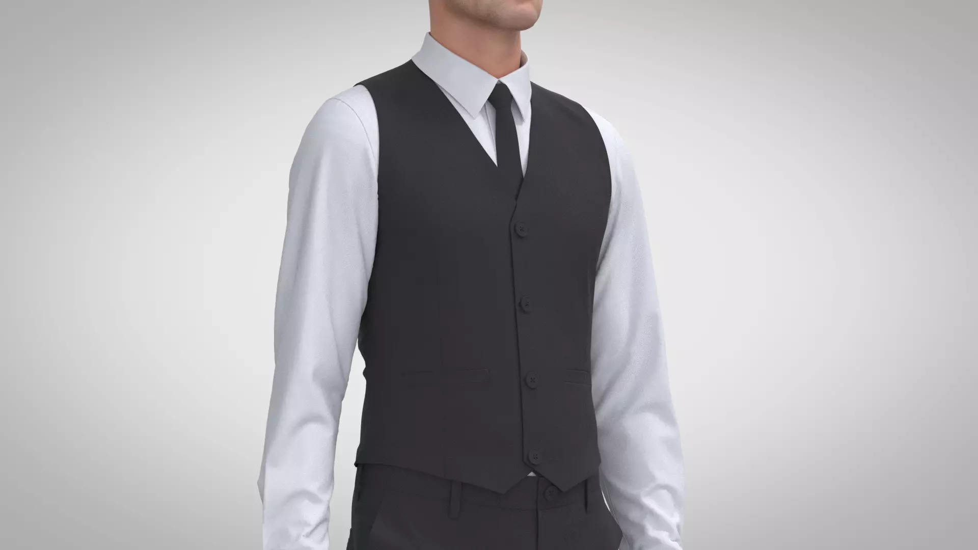 Shirt and Waistcoat 3D model_0