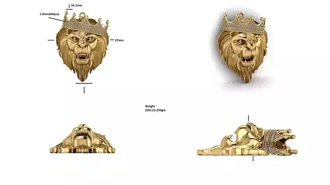 3D Printable Lion Necklace