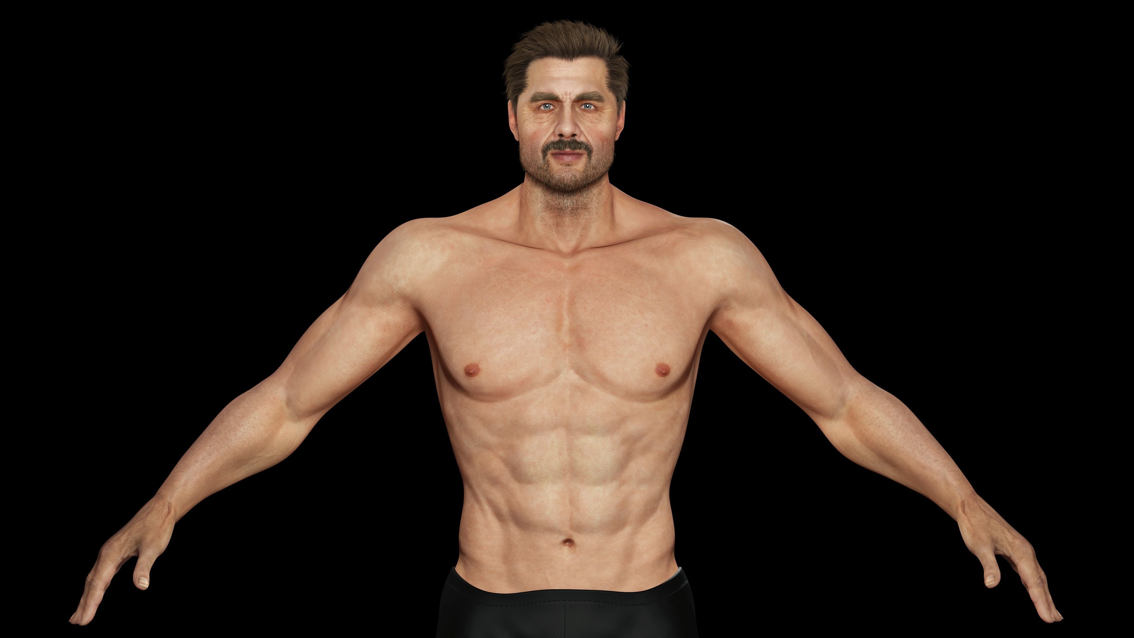 Realistic Man livelink Low-poly 3D model_3