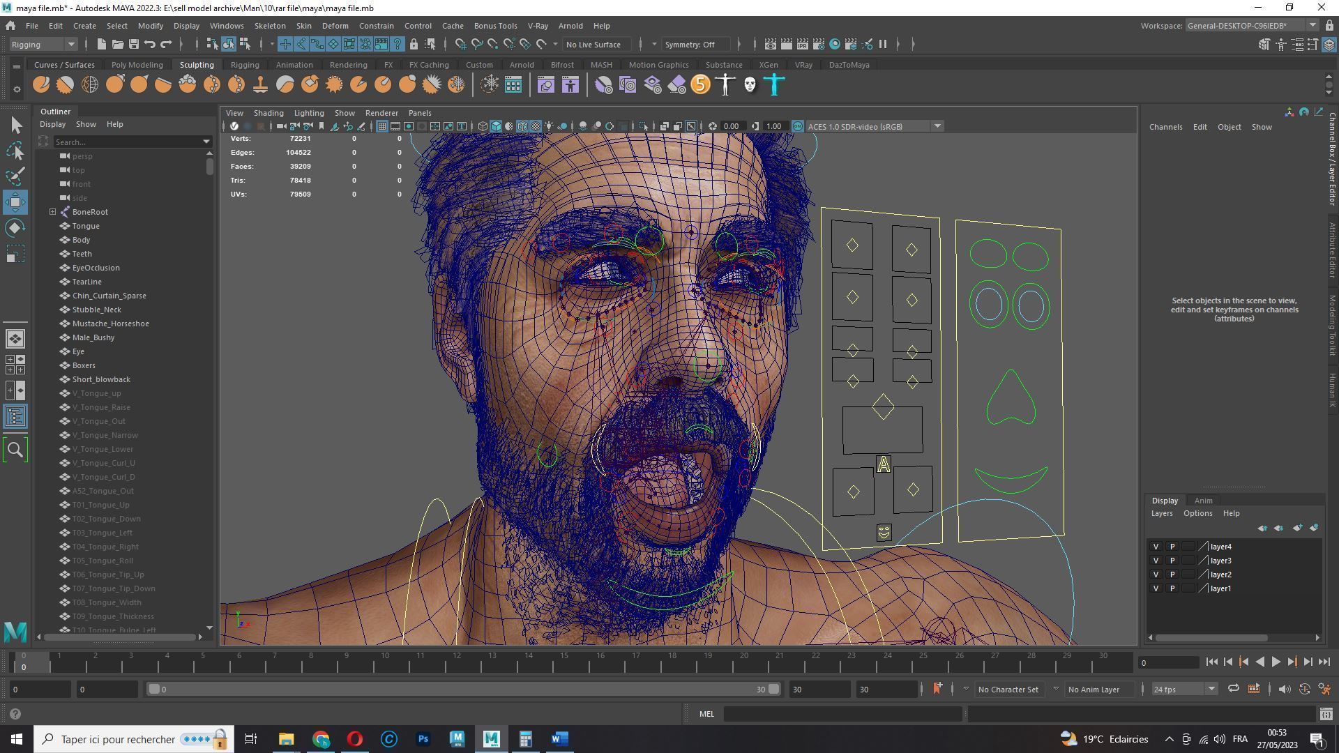 Realistic Man livelink Low-poly 3D model_32