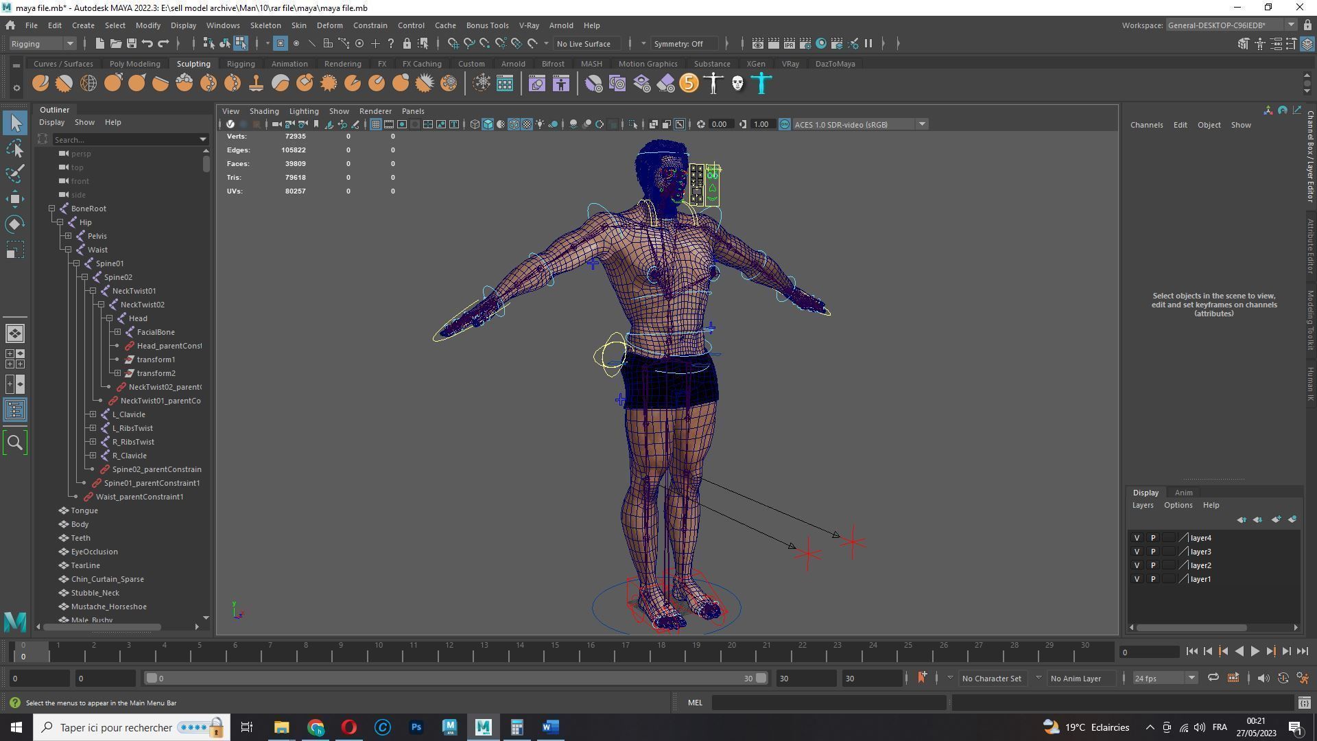 Realistic Man livelink Low-poly 3D model_23