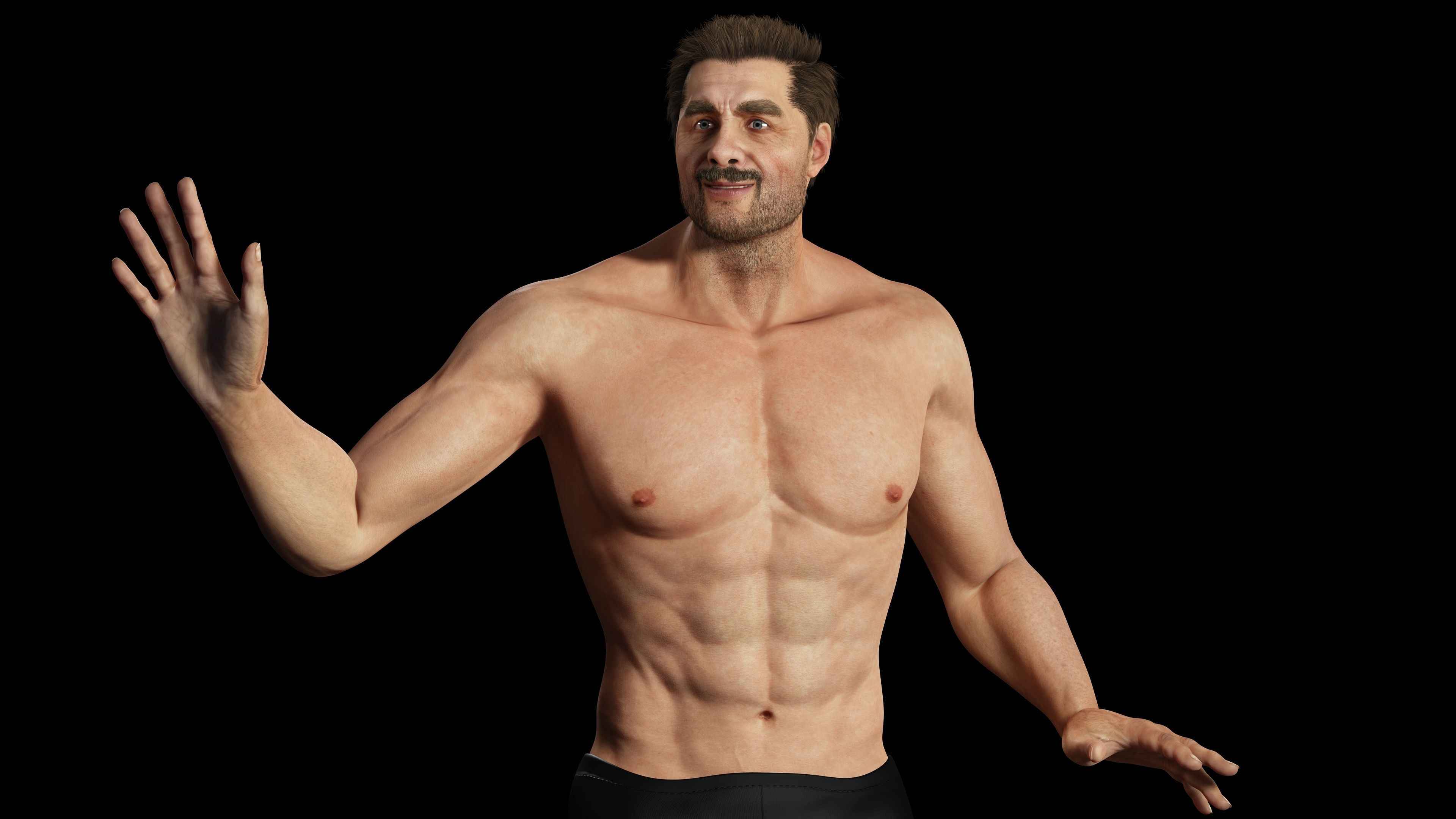 Realistic Man livelink Low-poly 3D model_5