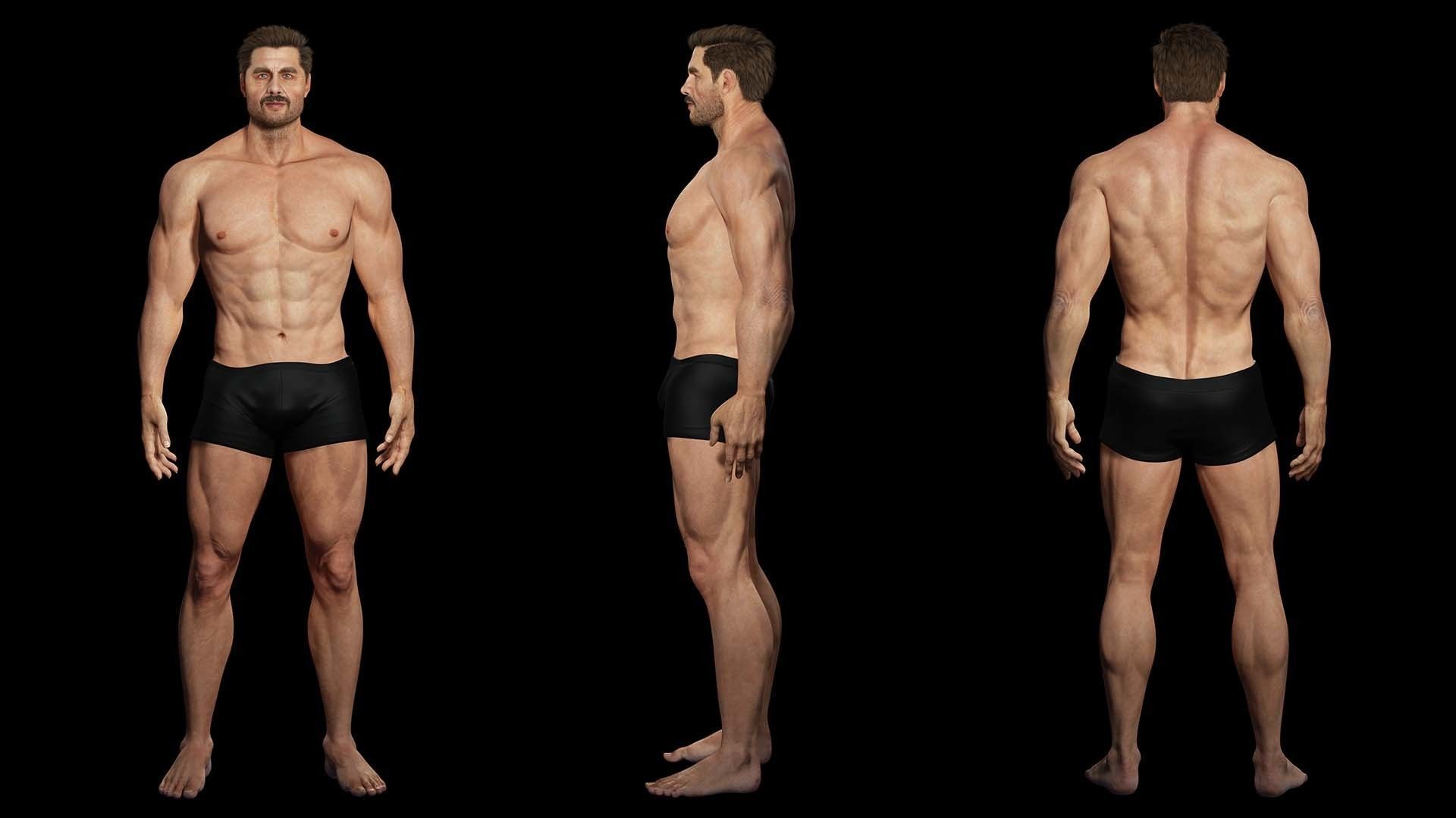 Realistic Man livelink Low-poly 3D model_1