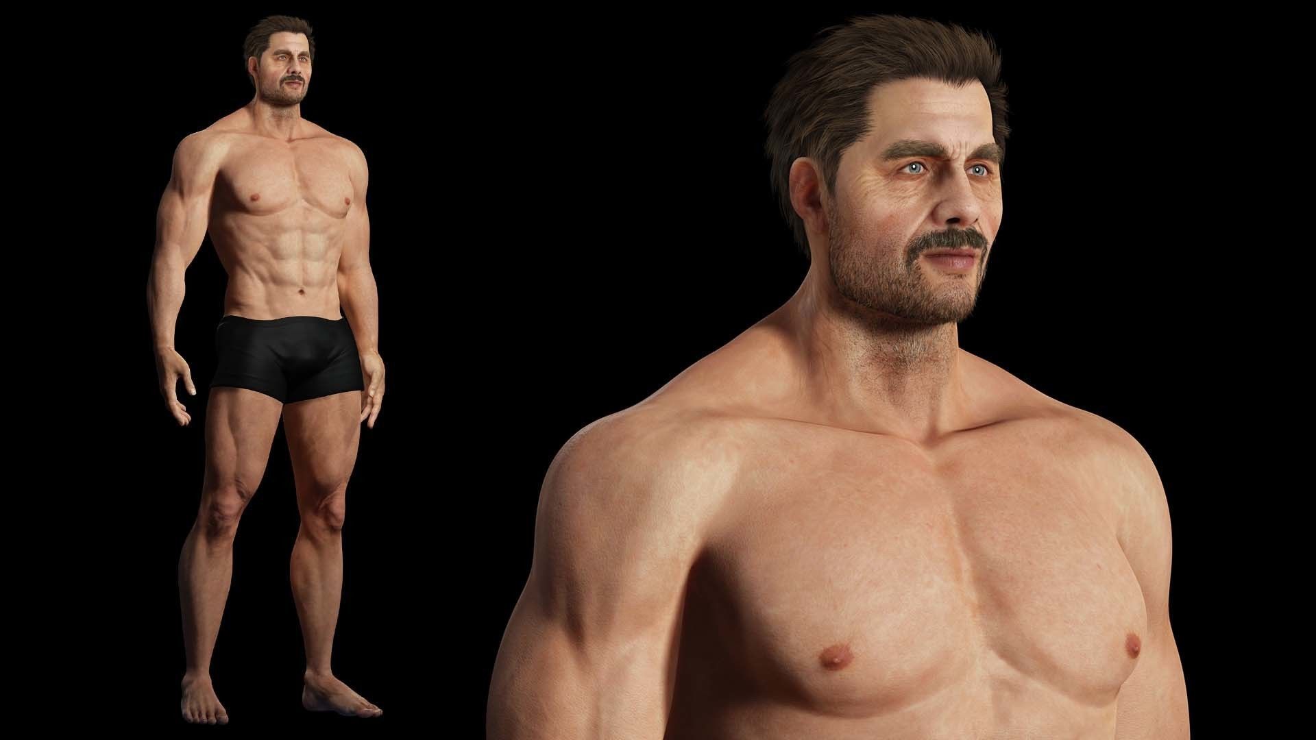 Realistic Man livelink Low-poly 3D model_2