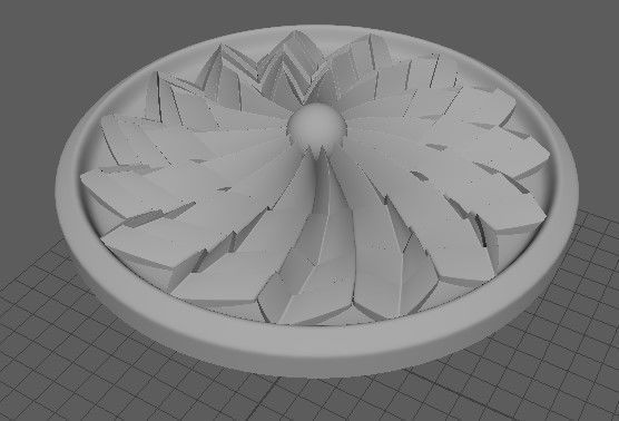rosette circular medallion 3D model_2