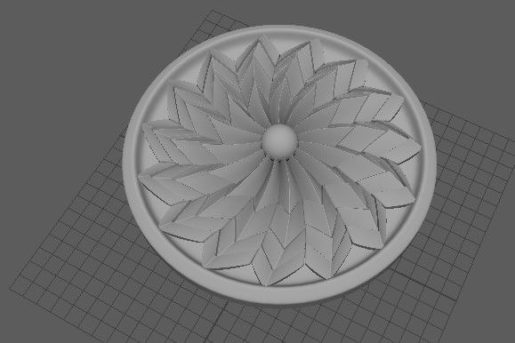 rosette circular medallion 3D model_1