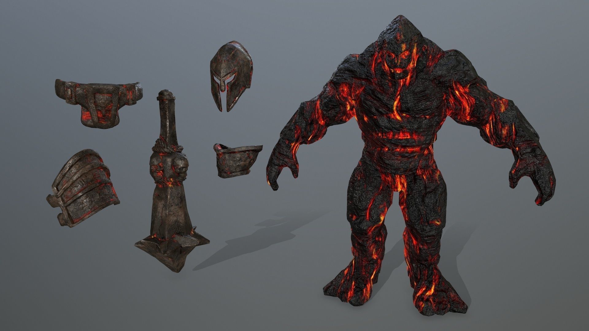 lava monster Low-poly 3D model_13