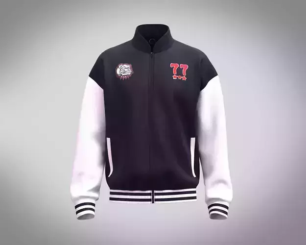 Jacket  Monochrome Letterman  3D model
