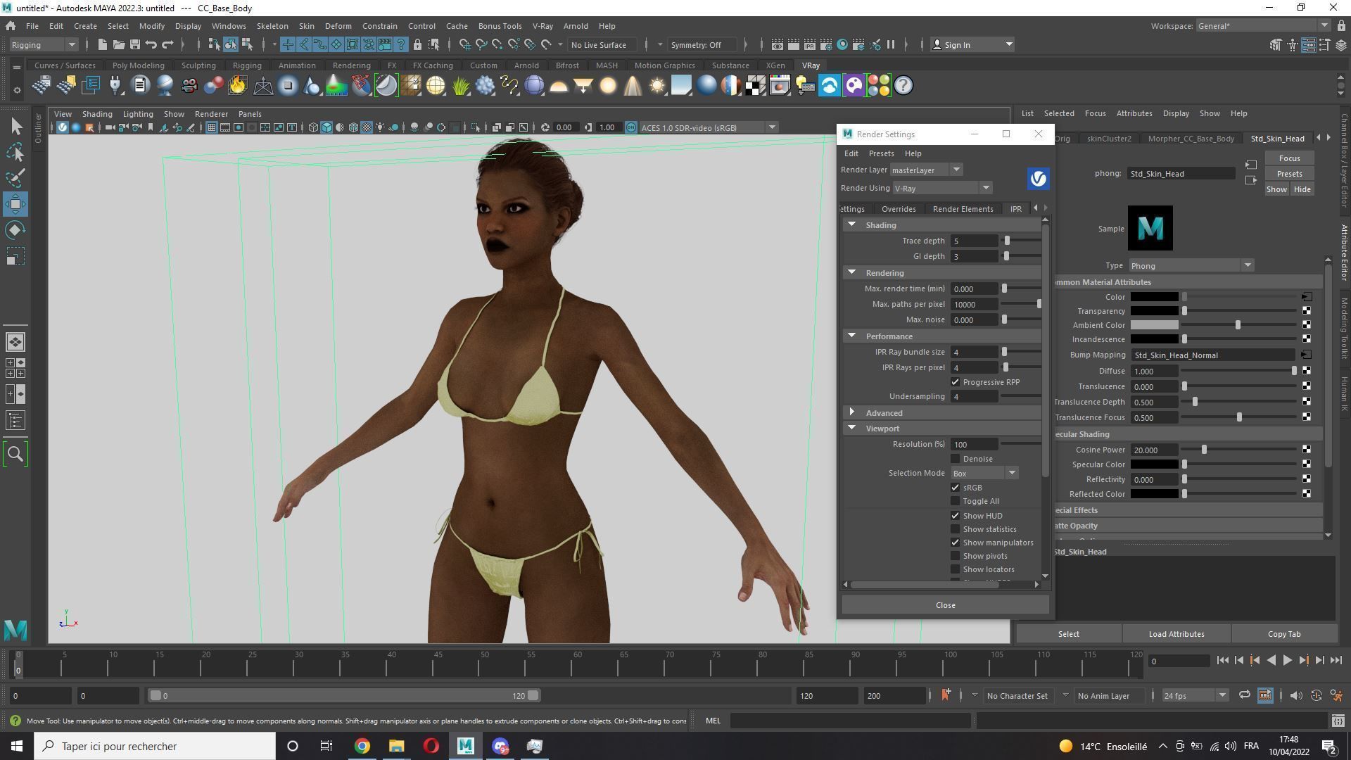 Naked Realistic Female Game Ready model Low-poly 3D model_14
