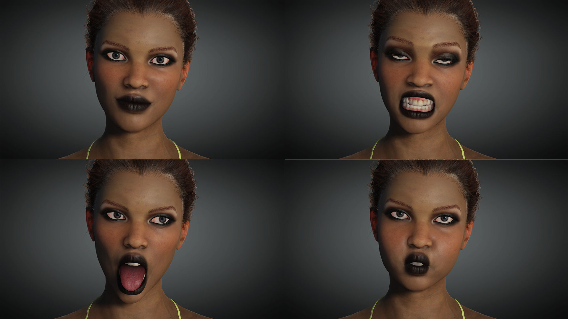 Naked Realistic Female Game Ready model Low-poly 3D model_3