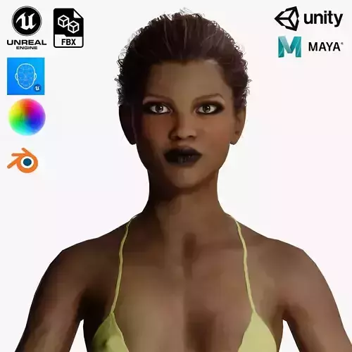 Naked Realistic Female Game Ready model