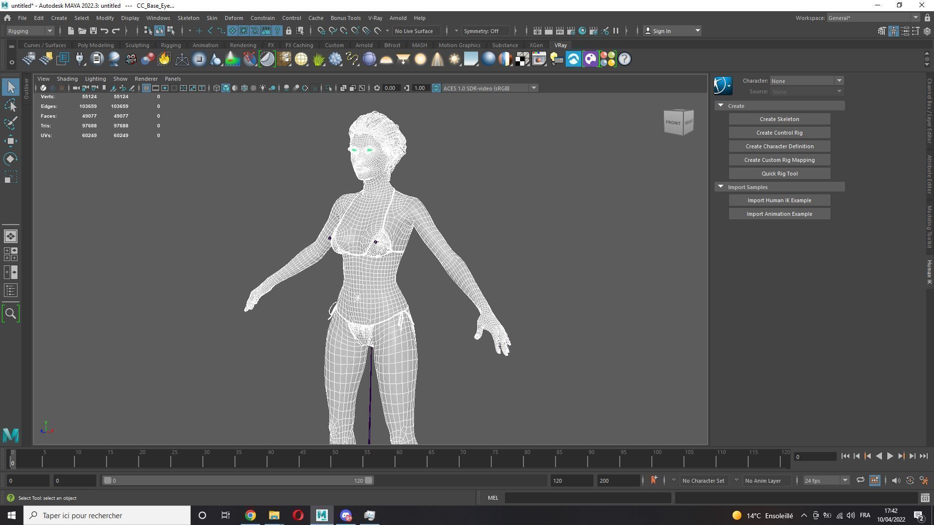 Naked Realistic Female Game Ready model Low-poly 3D model_17