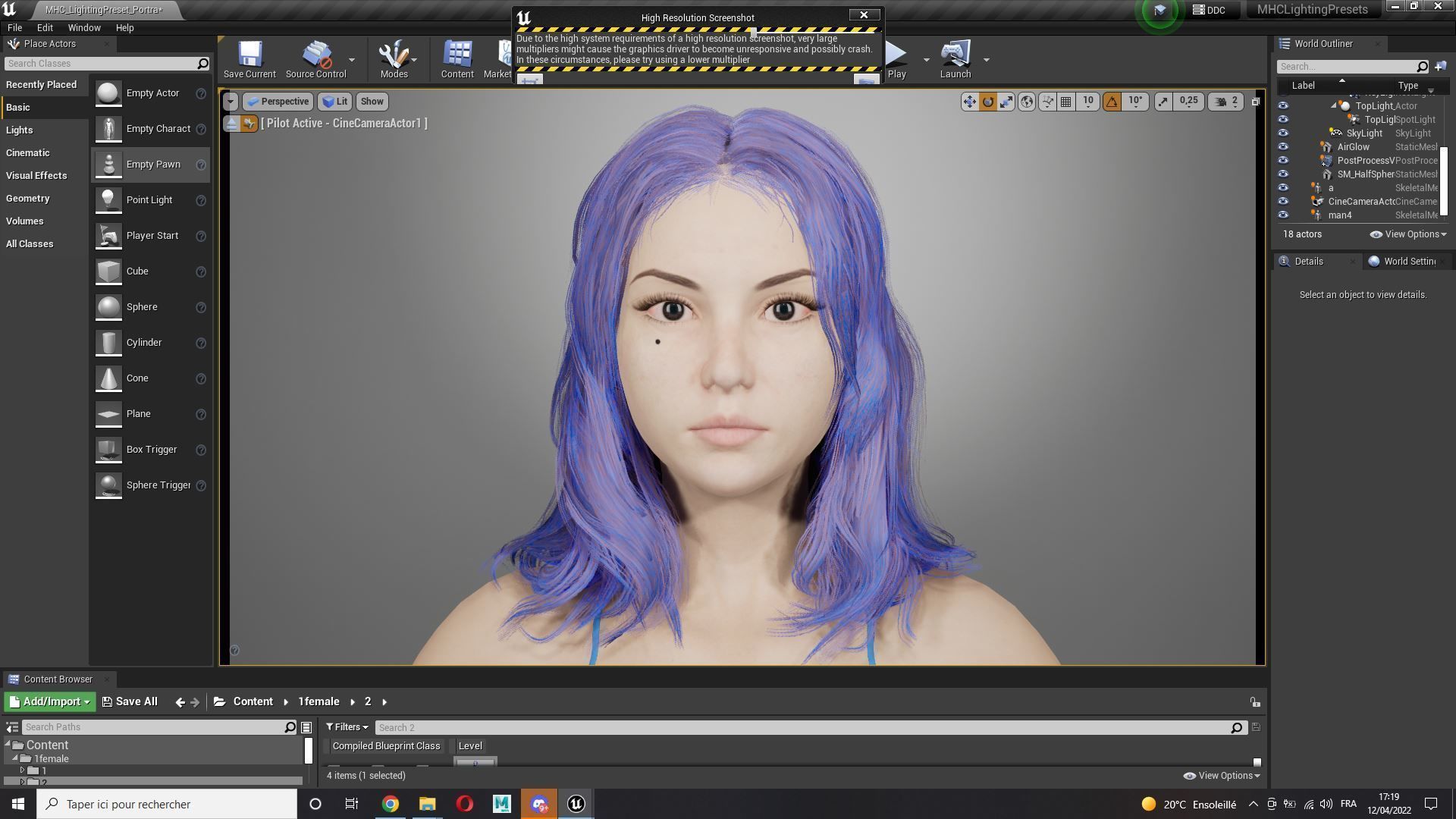  Naked Realistic Female Game Ready Low-poly 3D model_18