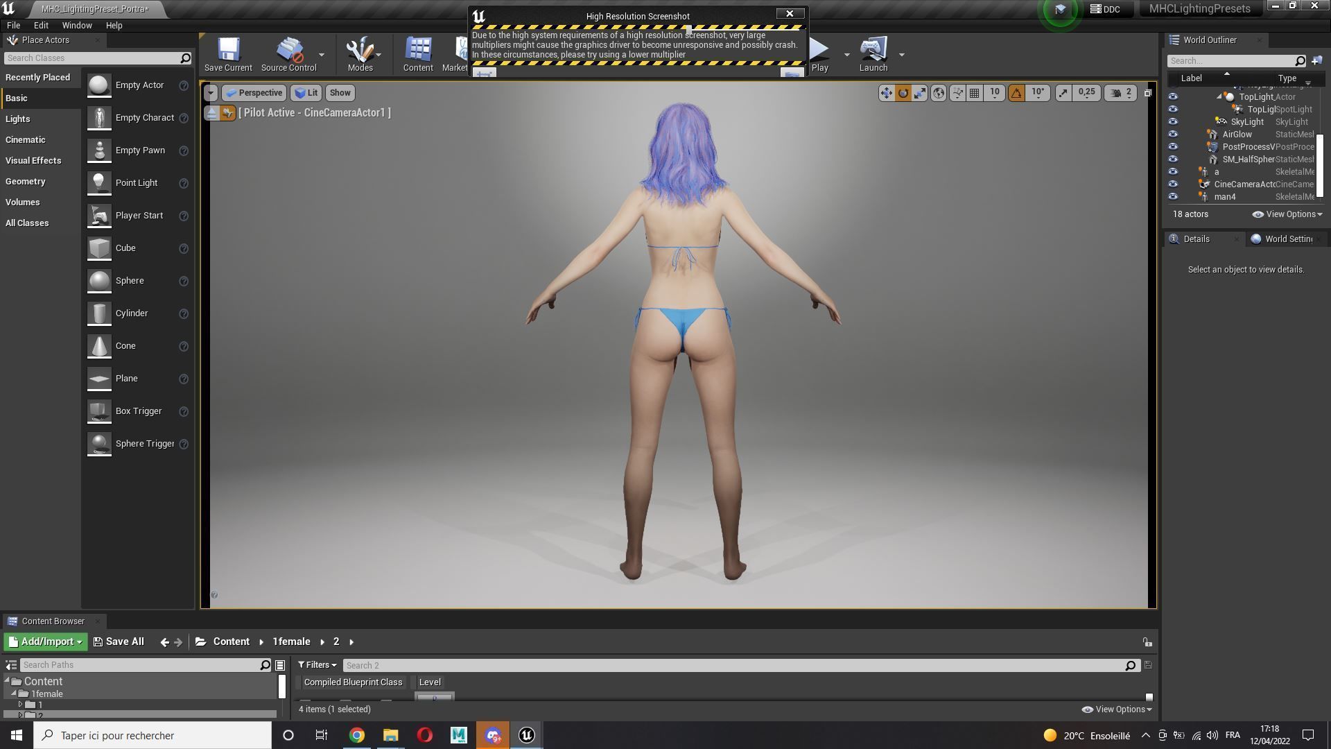  Naked Realistic Female Game Ready Low-poly 3D model_15