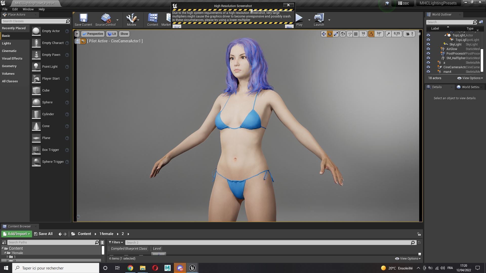  Naked Realistic Female Game Ready Low-poly 3D model_19