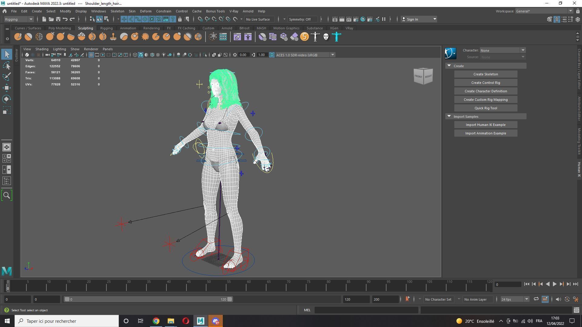  Naked Realistic Female Game Ready Low-poly 3D model_10