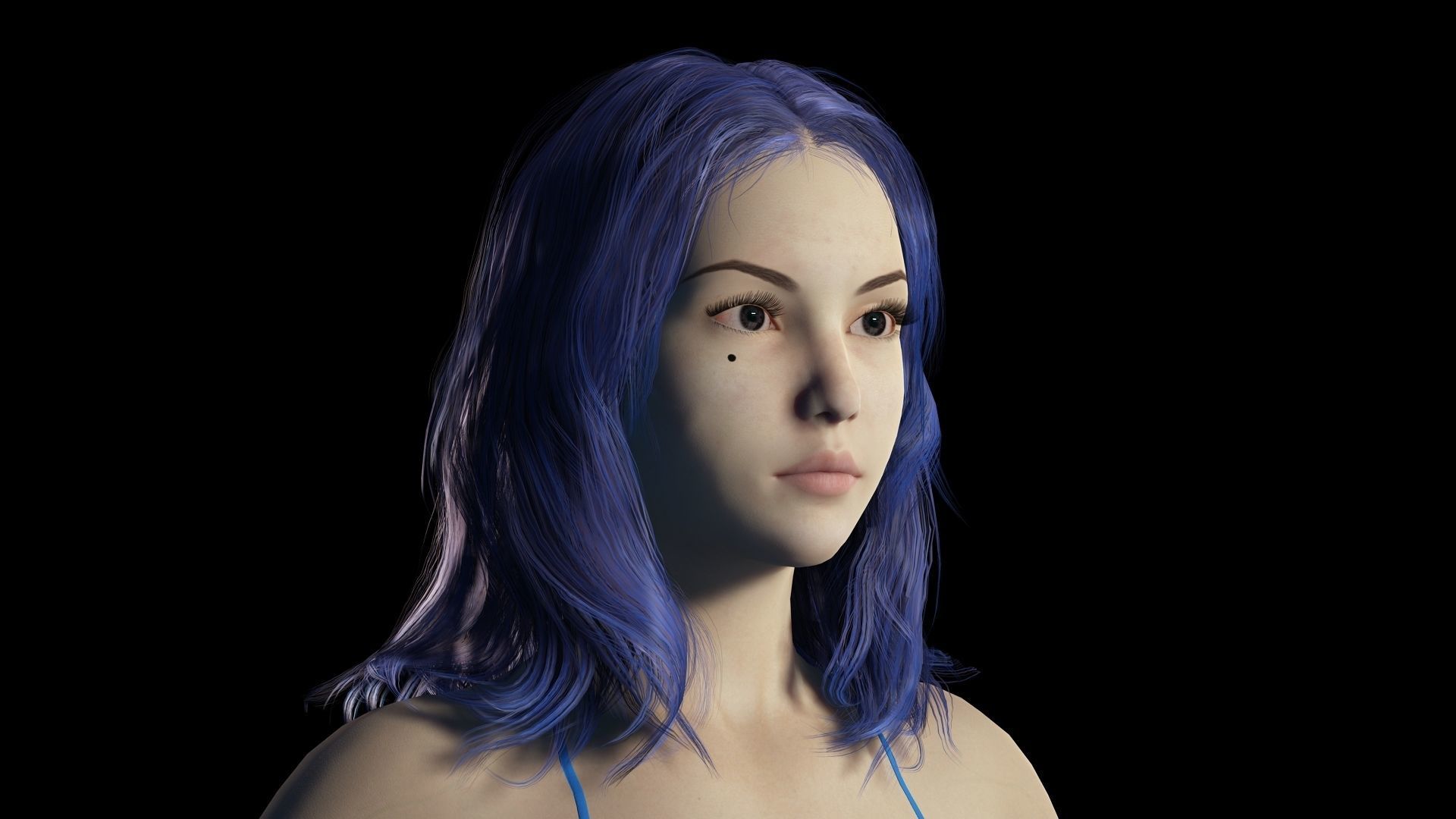  Naked Realistic Female Game Ready Low-poly 3D model_16
