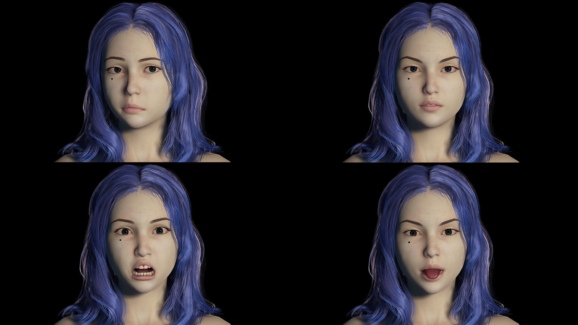  Naked Realistic Female Game Ready Low-poly 3D model_5