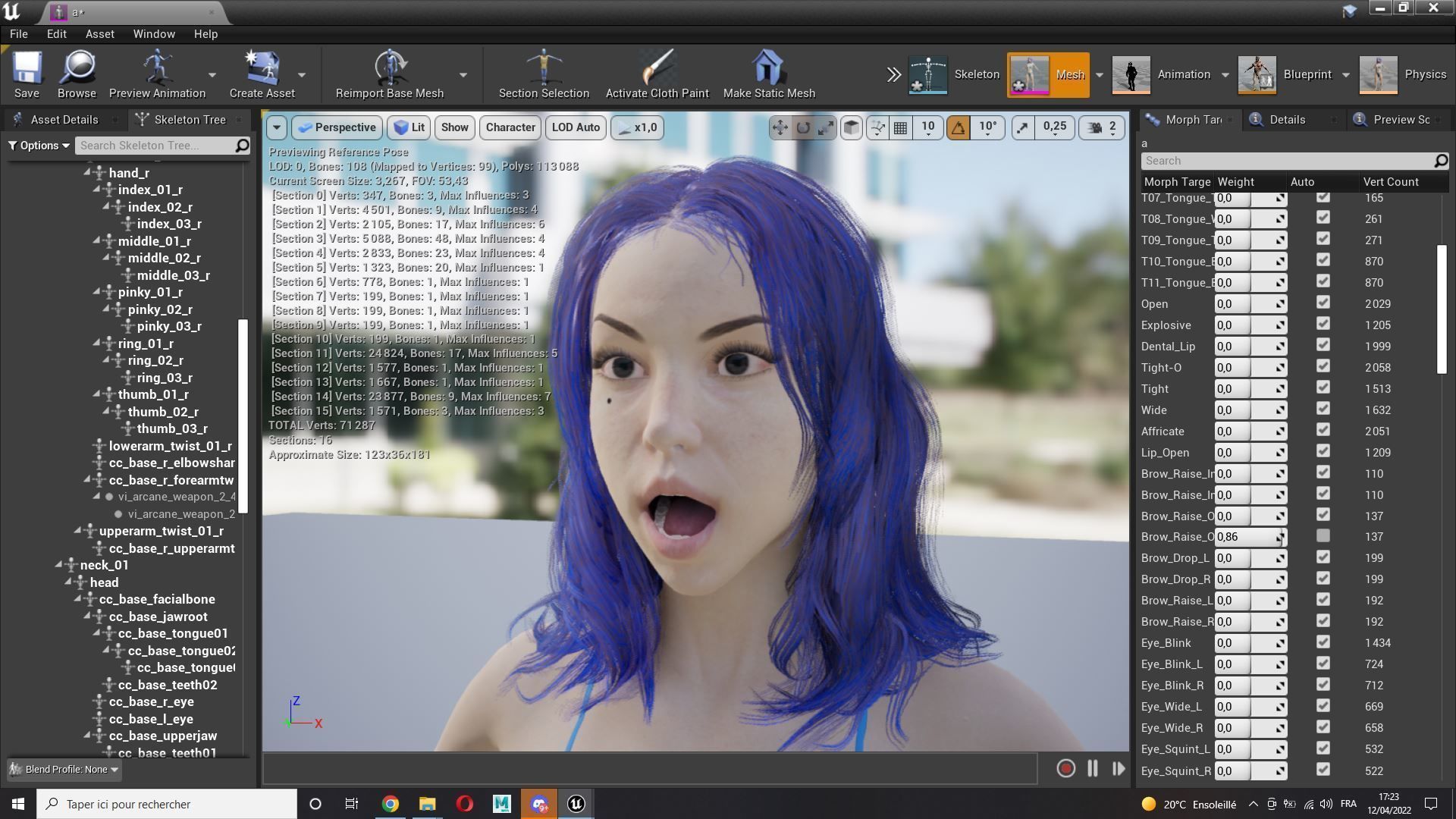  Naked Realistic Female Game Ready Low-poly 3D model_20