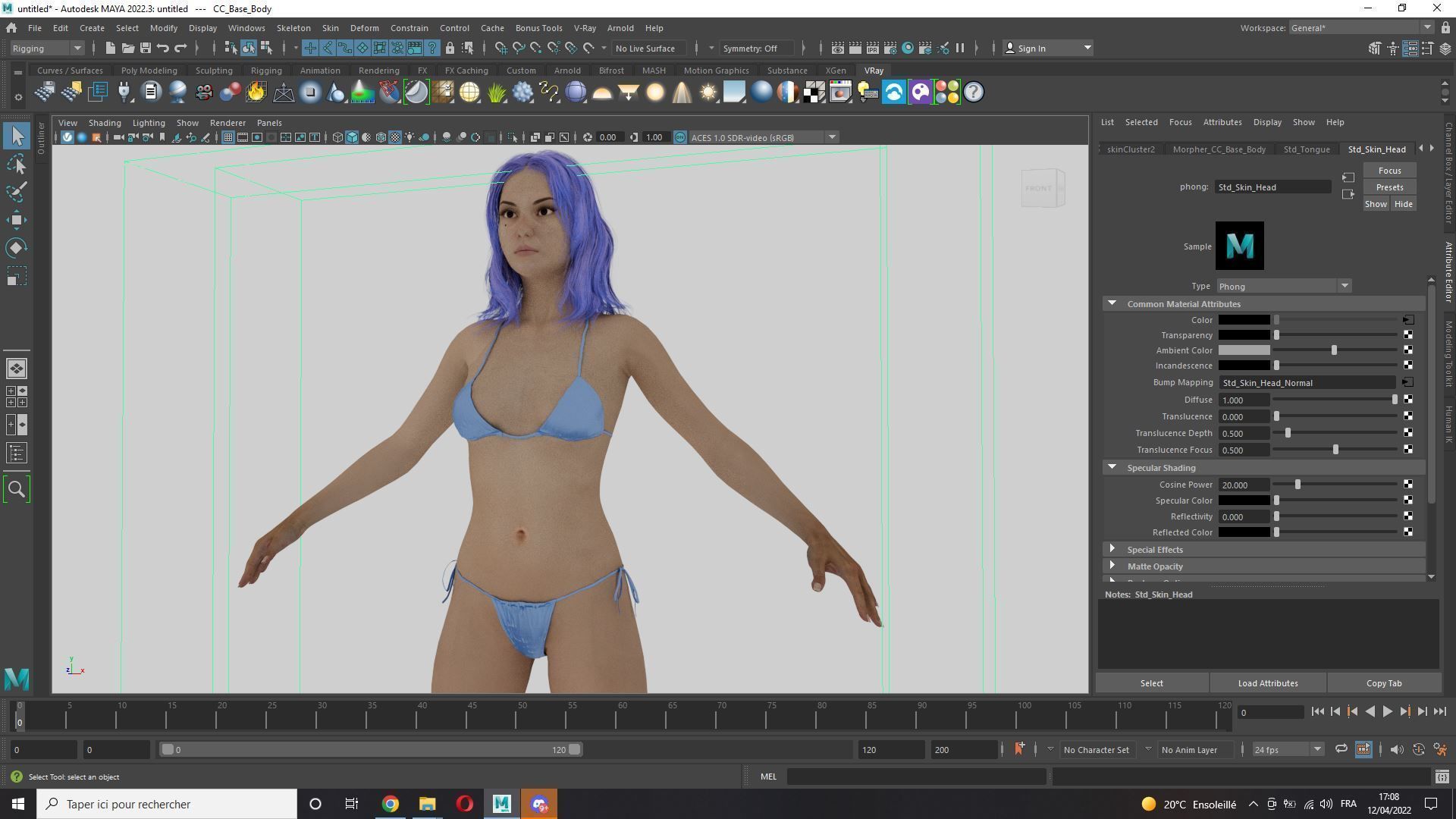  Naked Realistic Female Game Ready Low-poly 3D model_13