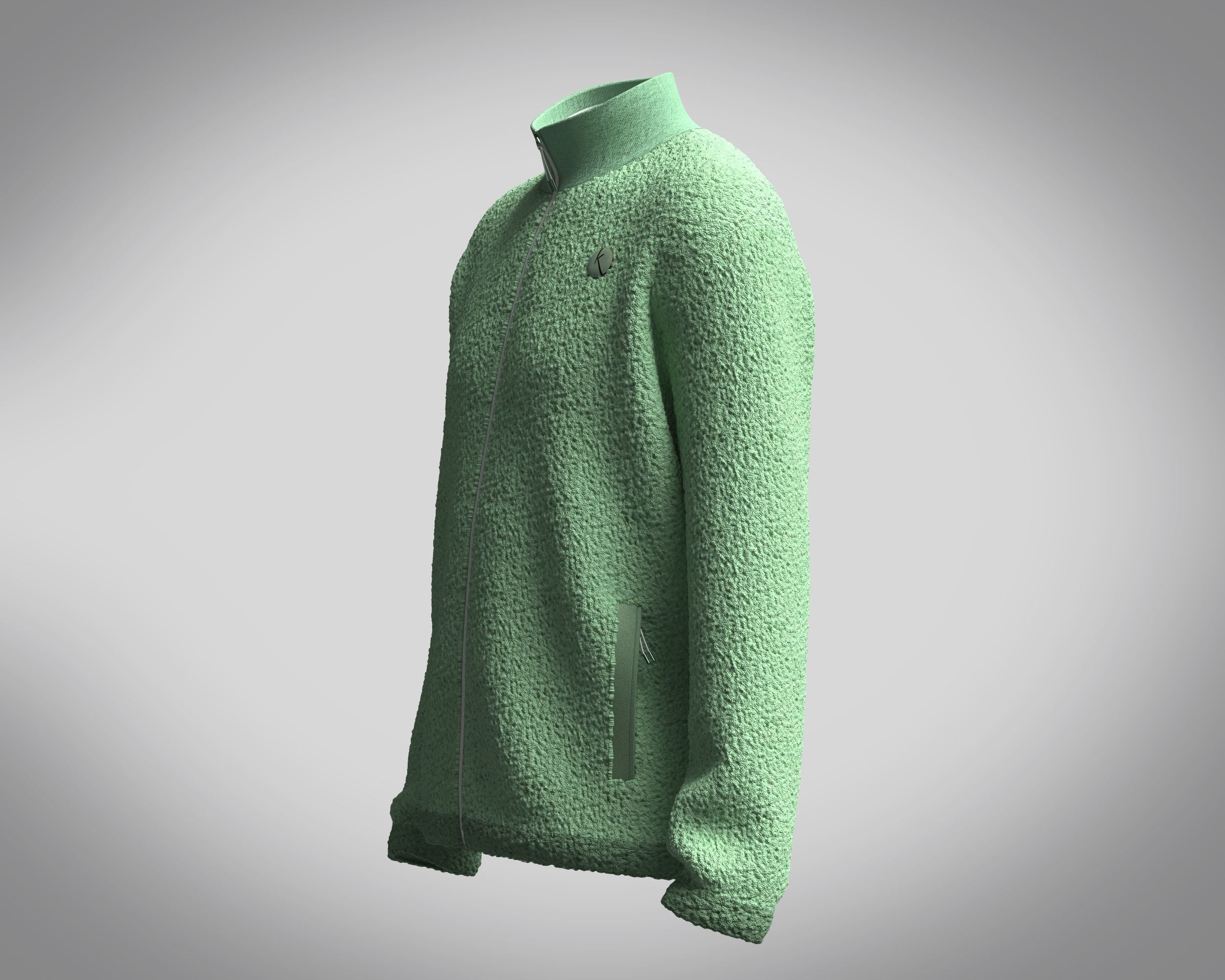 Jacket Green Sherpa 3D model_5