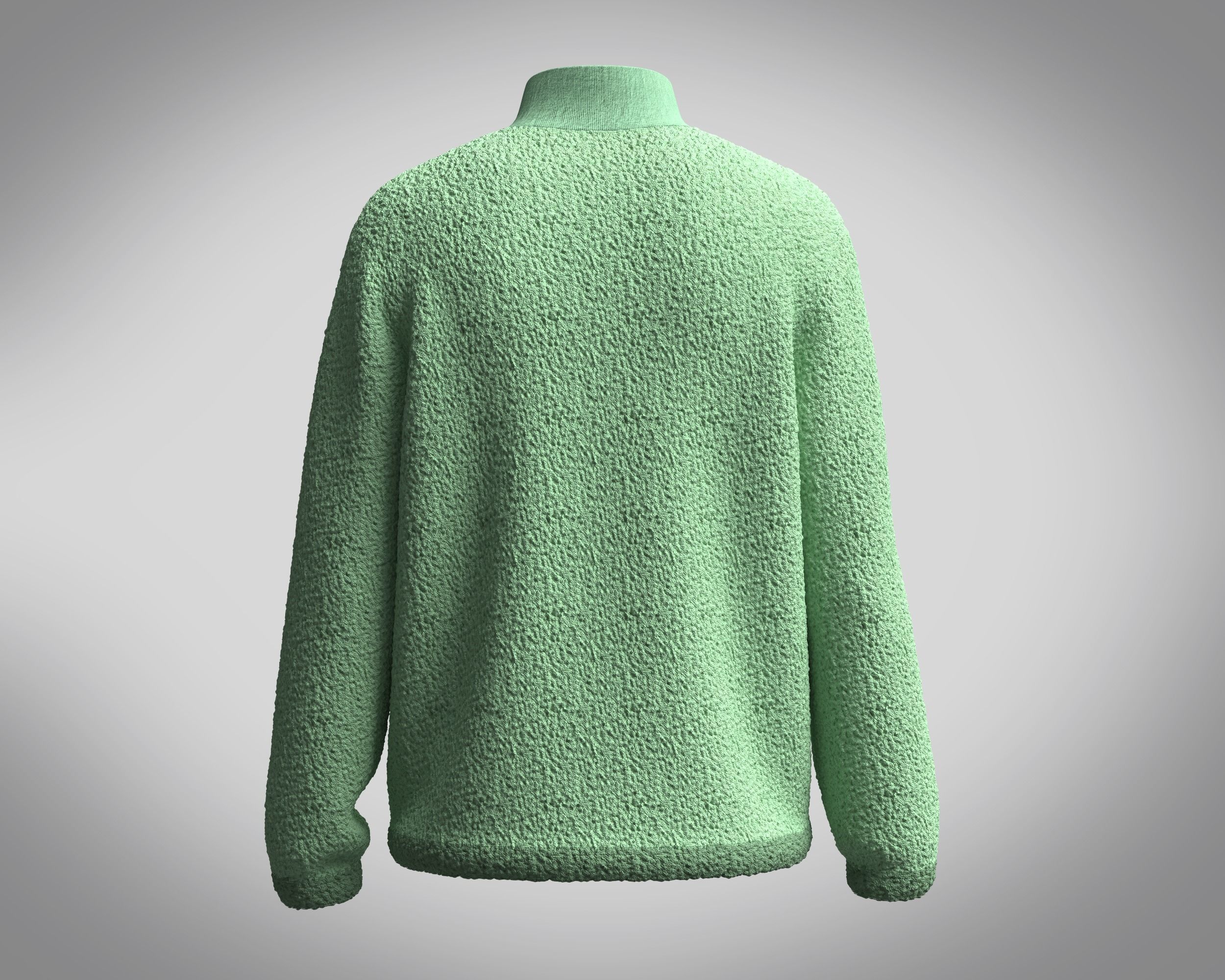 Jacket Green Sherpa 3D model_3