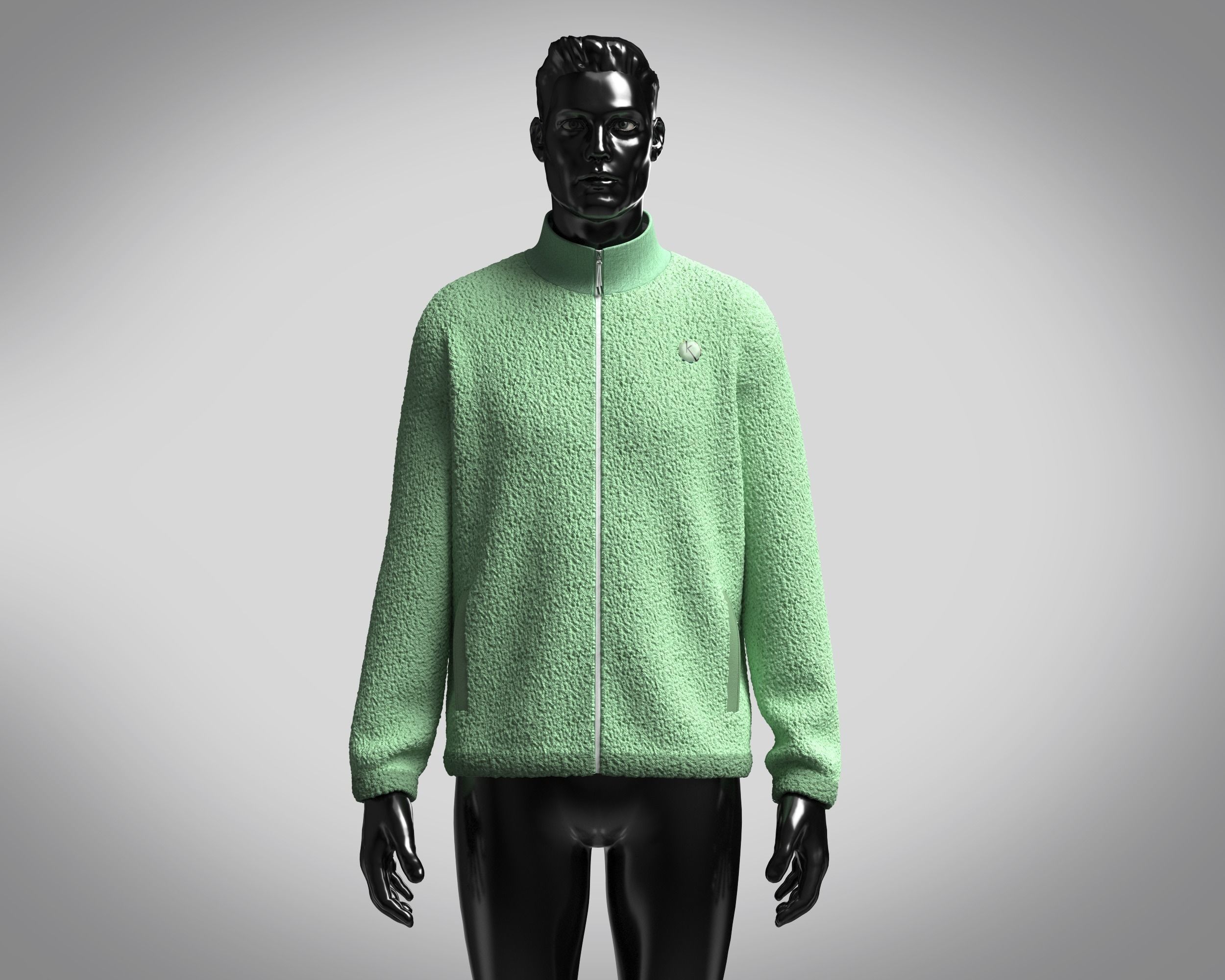 Jacket Green Sherpa 3D model_6